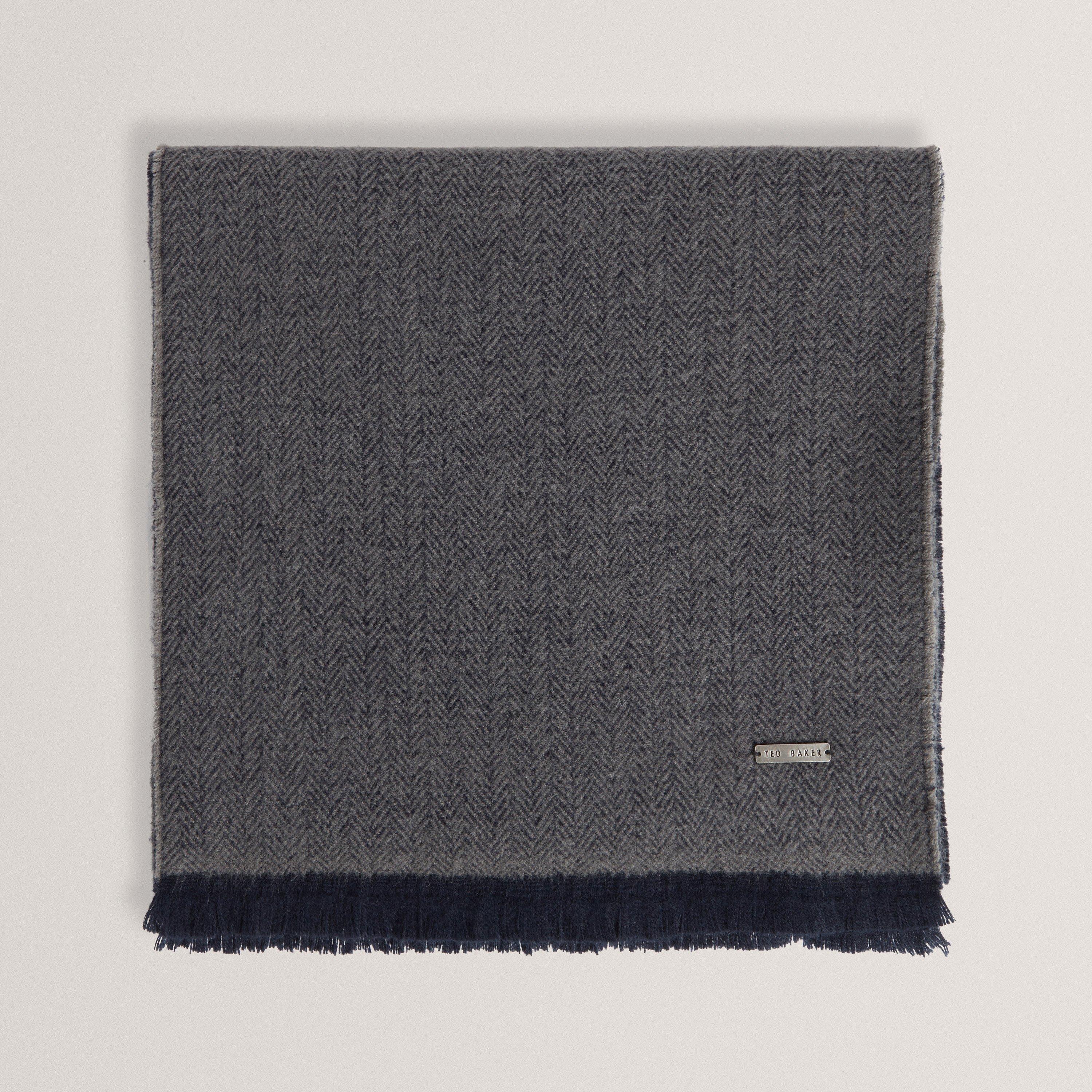Navy - Ted Baker - Women's Herringbone Midweight Scarf - 2