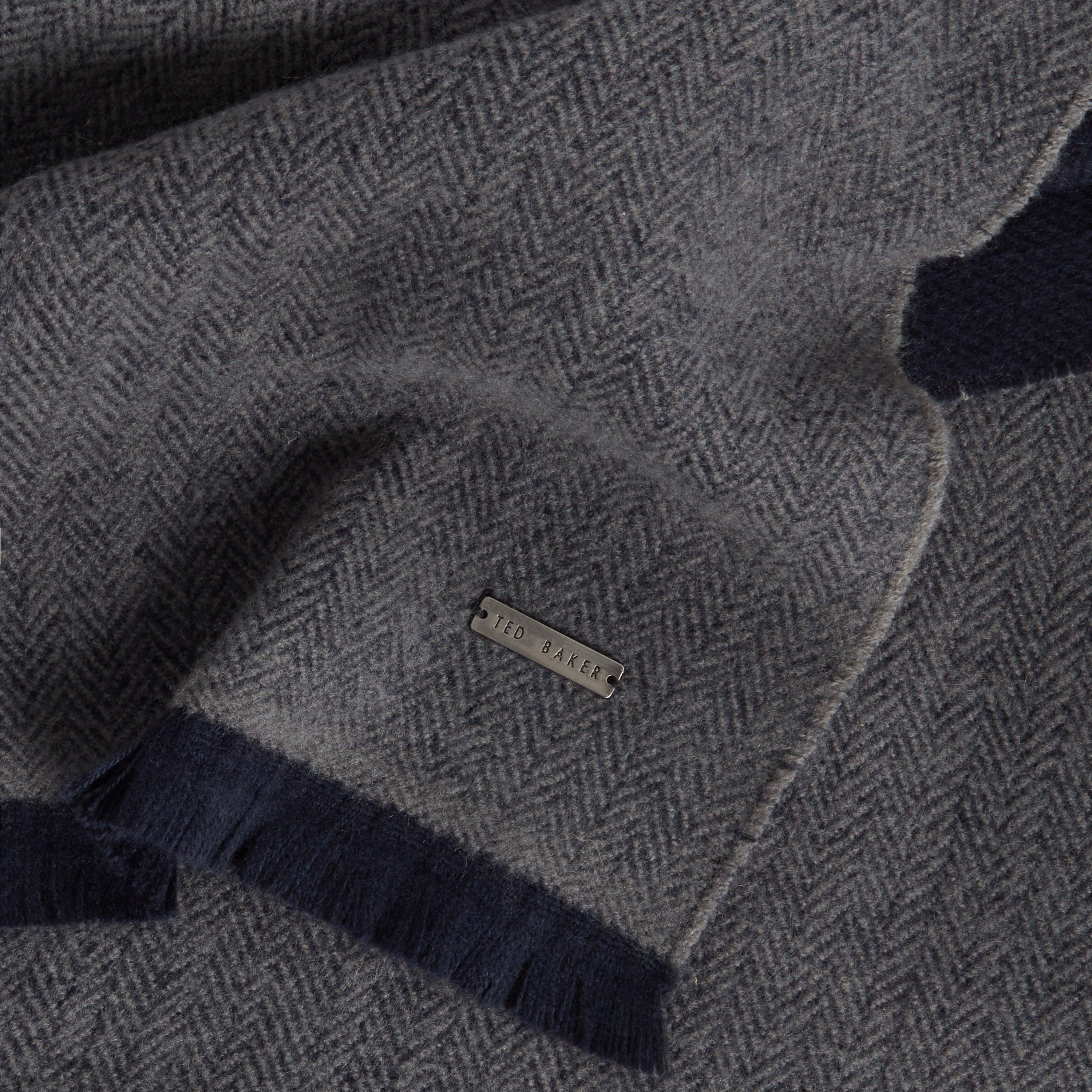 Navy - Ted Baker - Women's Herringbone Midweight Scarf - 4