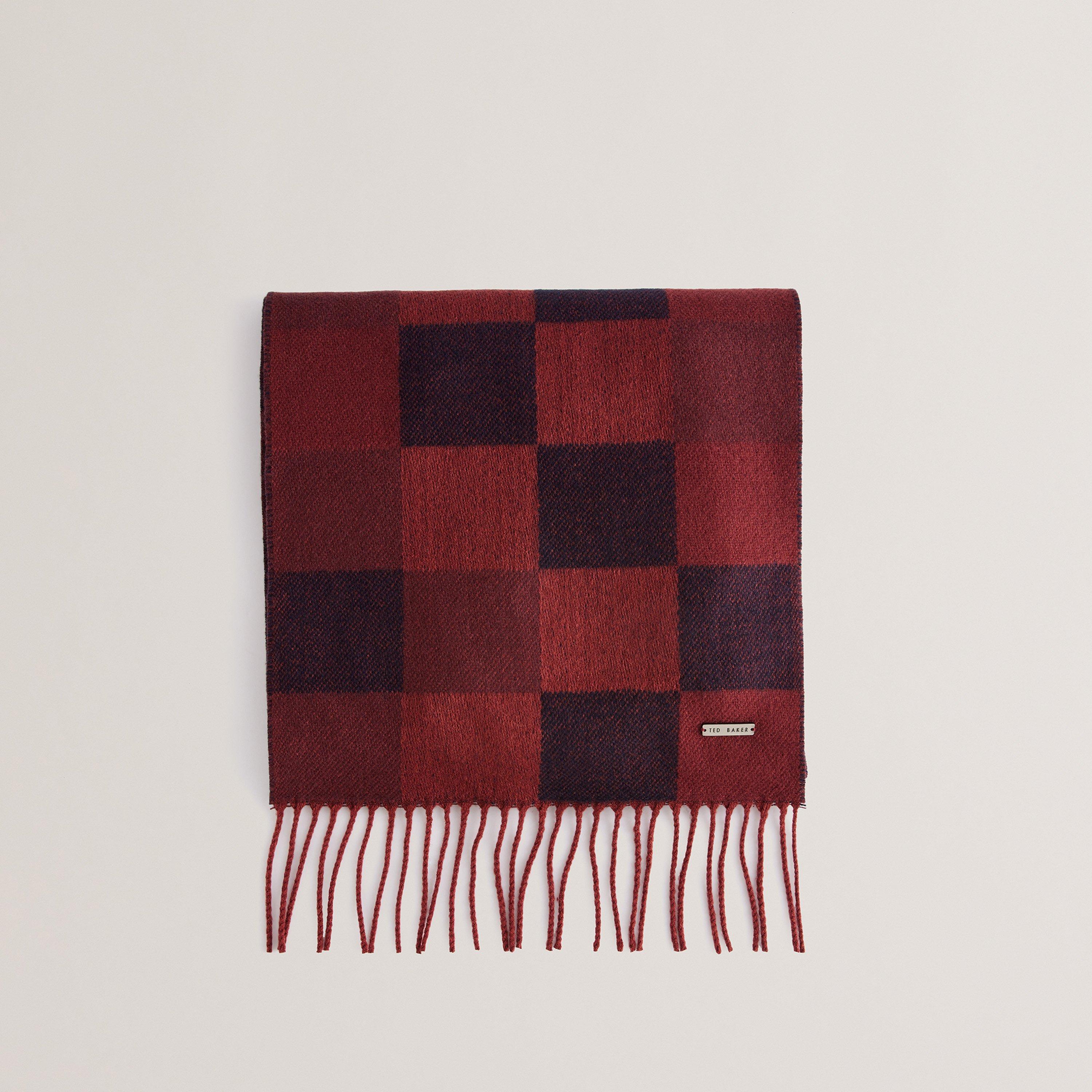 Ted Baker Women's Grid Check Midweight Scarf - Oxblood