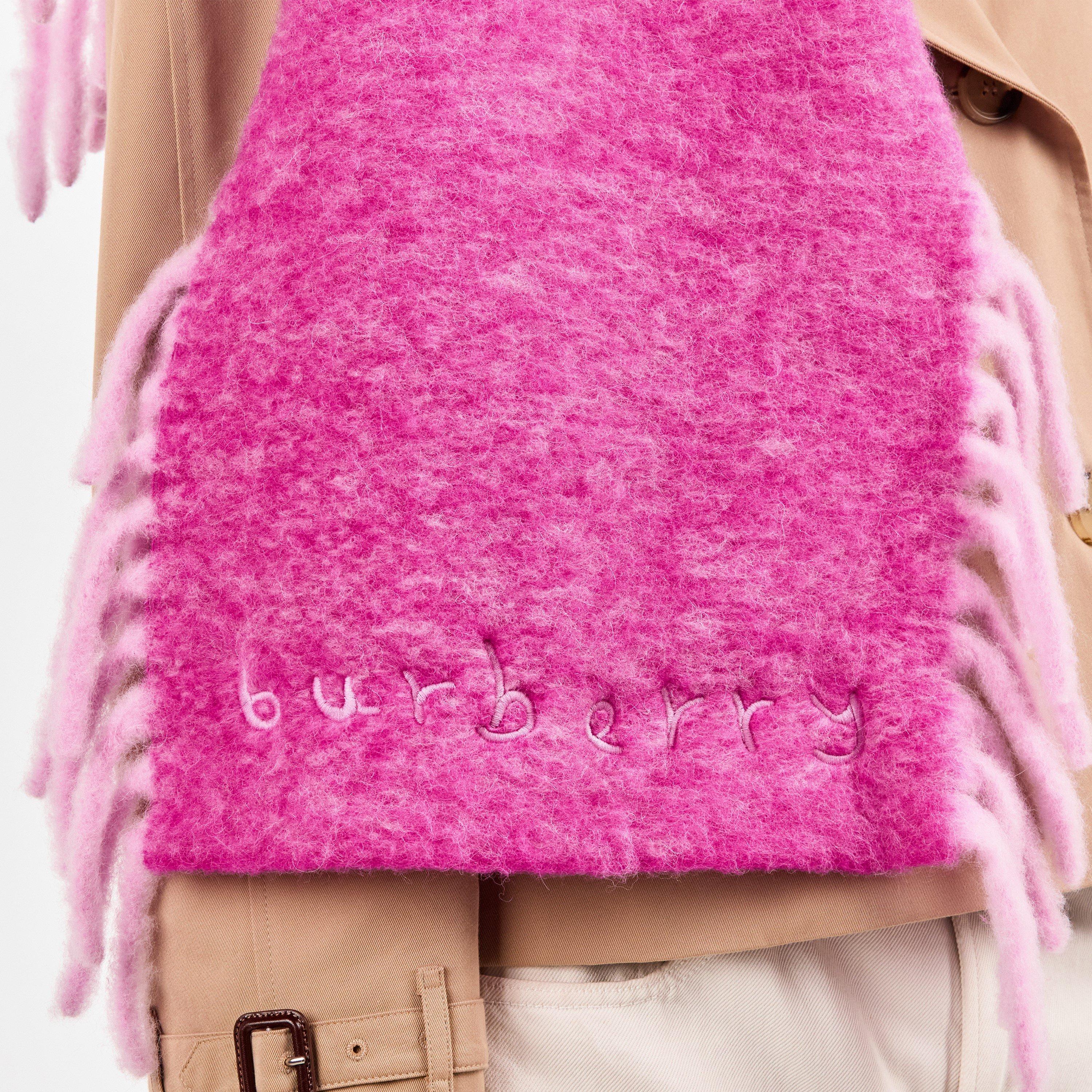 Bow Pink/Jam - Burberry - Women's Burb Alpaca Happy Midweight Scarf - 2