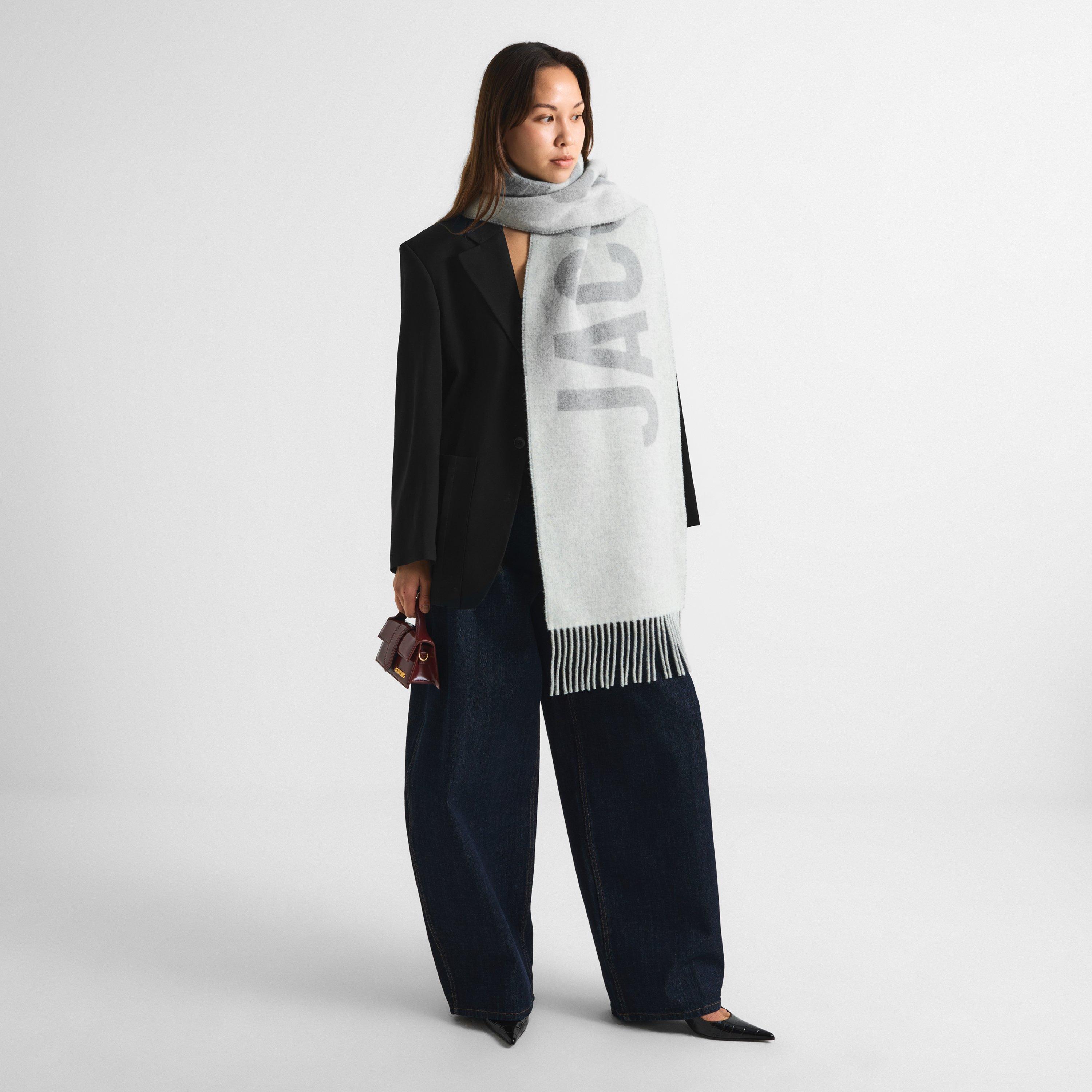 GREY - Jacquemus - Women's Wool Jacquard Midweight Scarf - 4