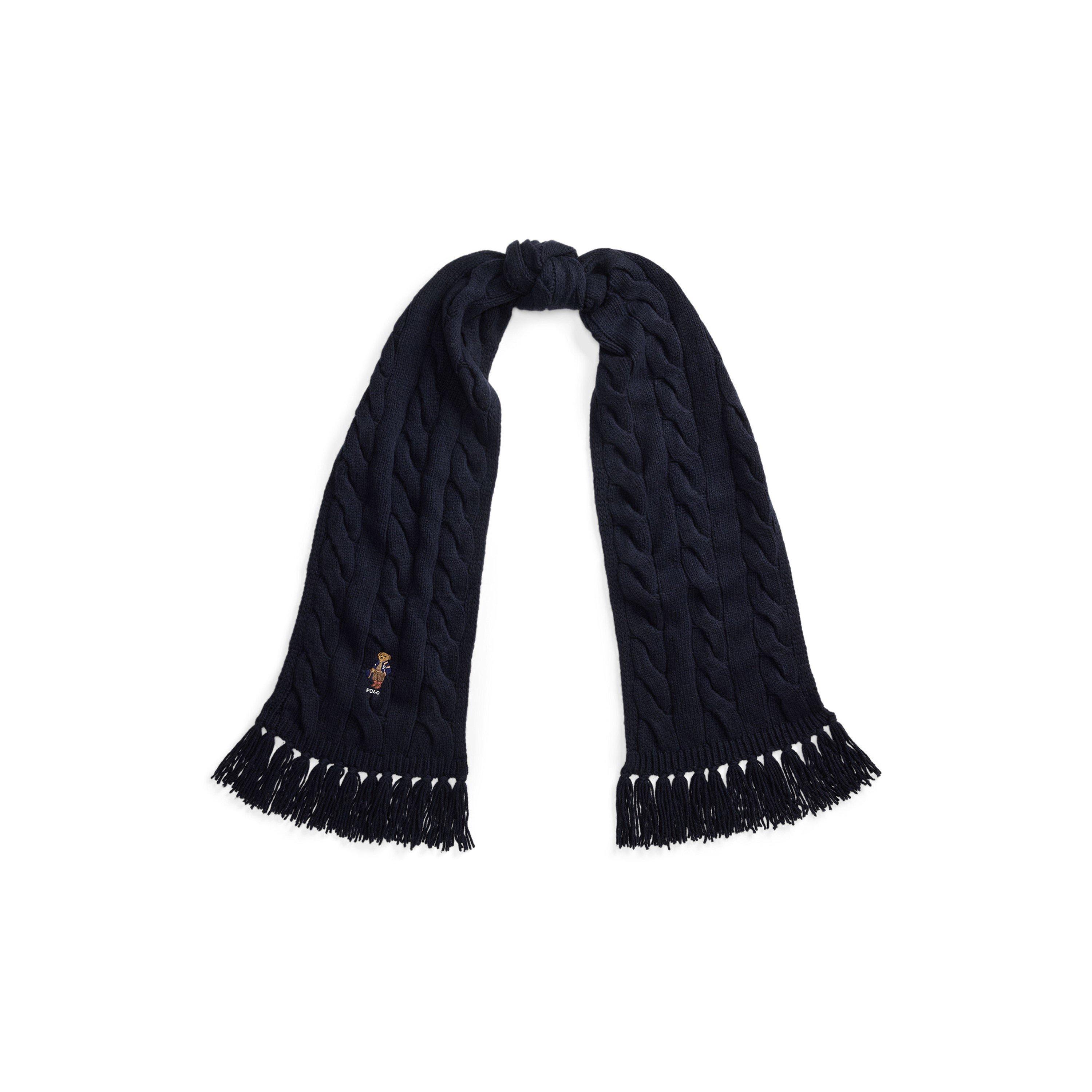 Navy - Polo Ralph Lauren - Women's Cable Bear Wool Scarf - 1