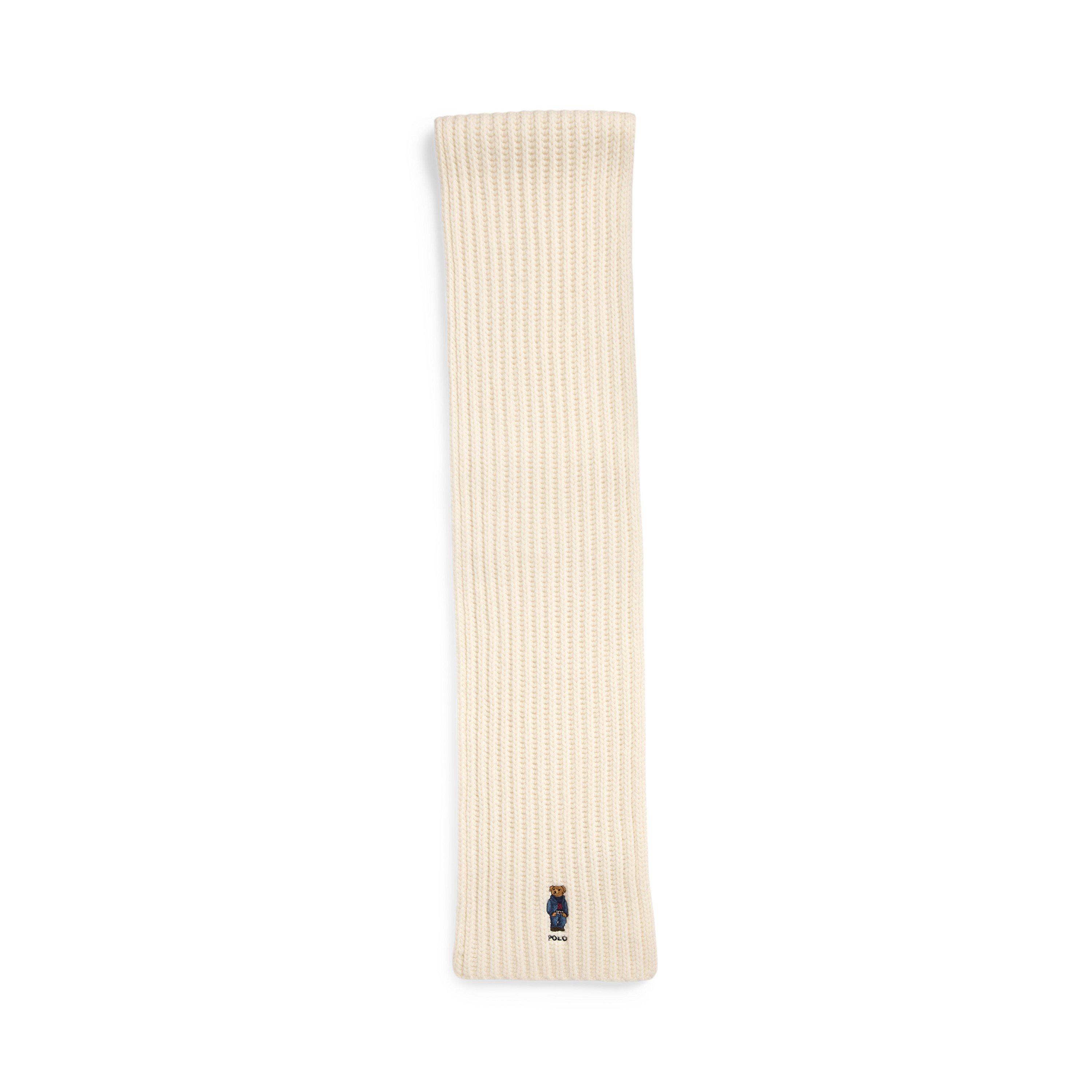 CREAM - Polo Ralph Lauren - Women's Polo Bear Wool Embroidered Midweight Scarf - 2