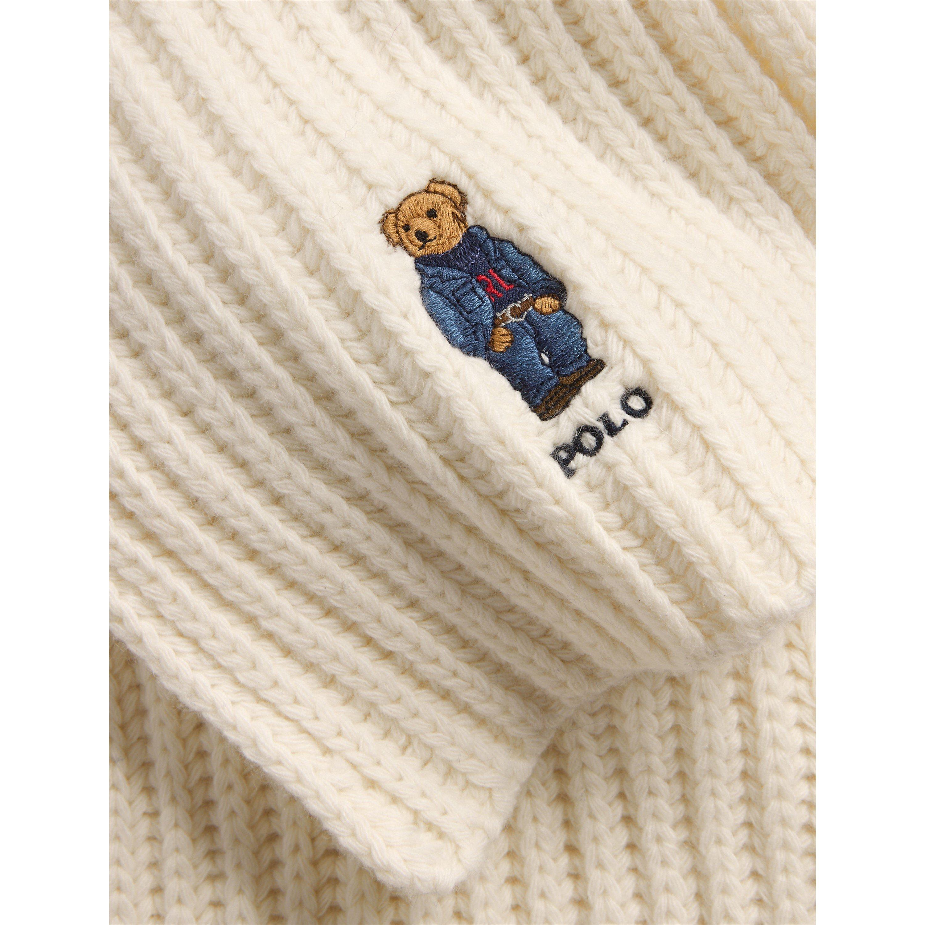 CREAM - Polo Ralph Lauren - Women's Polo Bear Wool Embroidered Midweight Scarf - 4