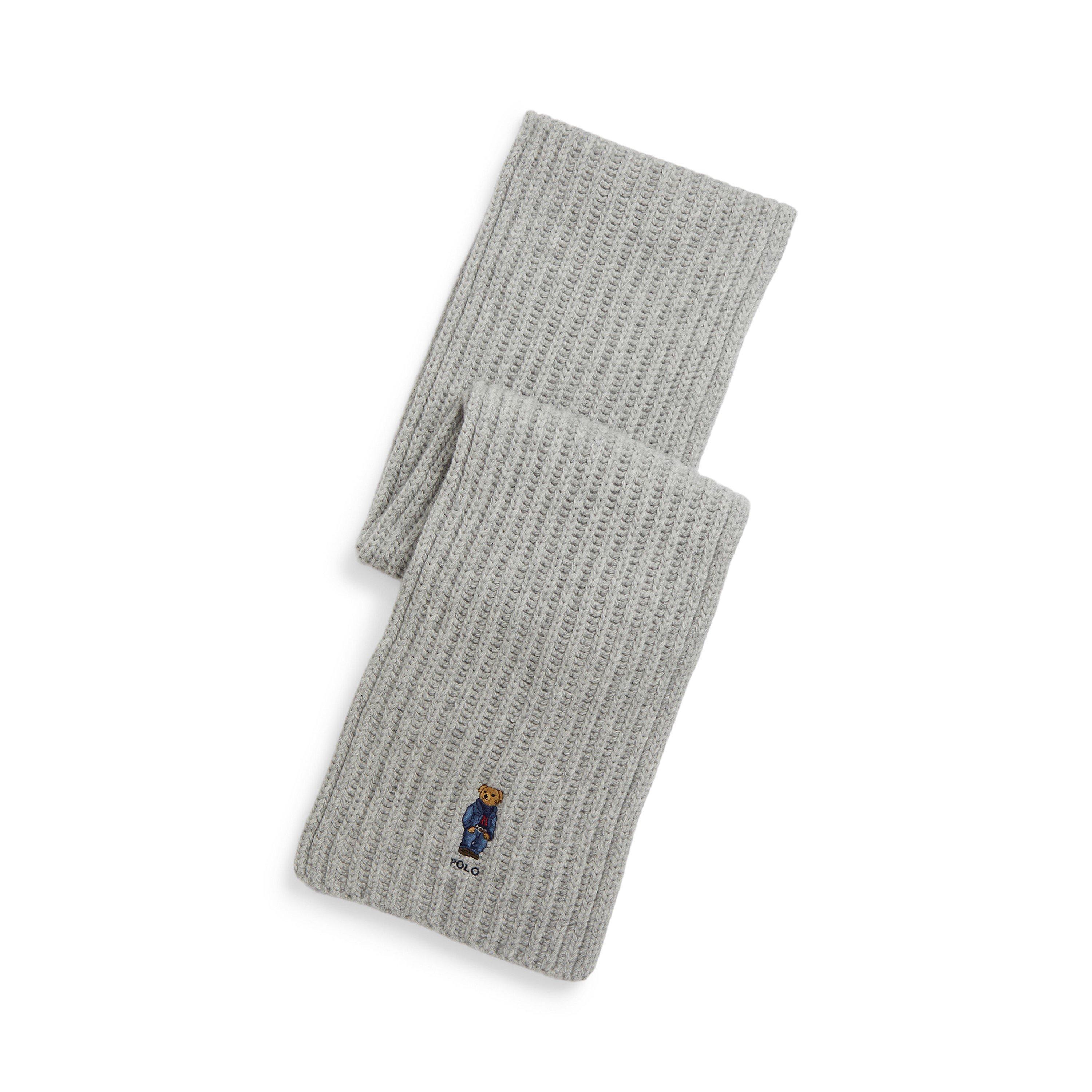 Women's Polo Bear Wool Embroidered Midweight Scarf
