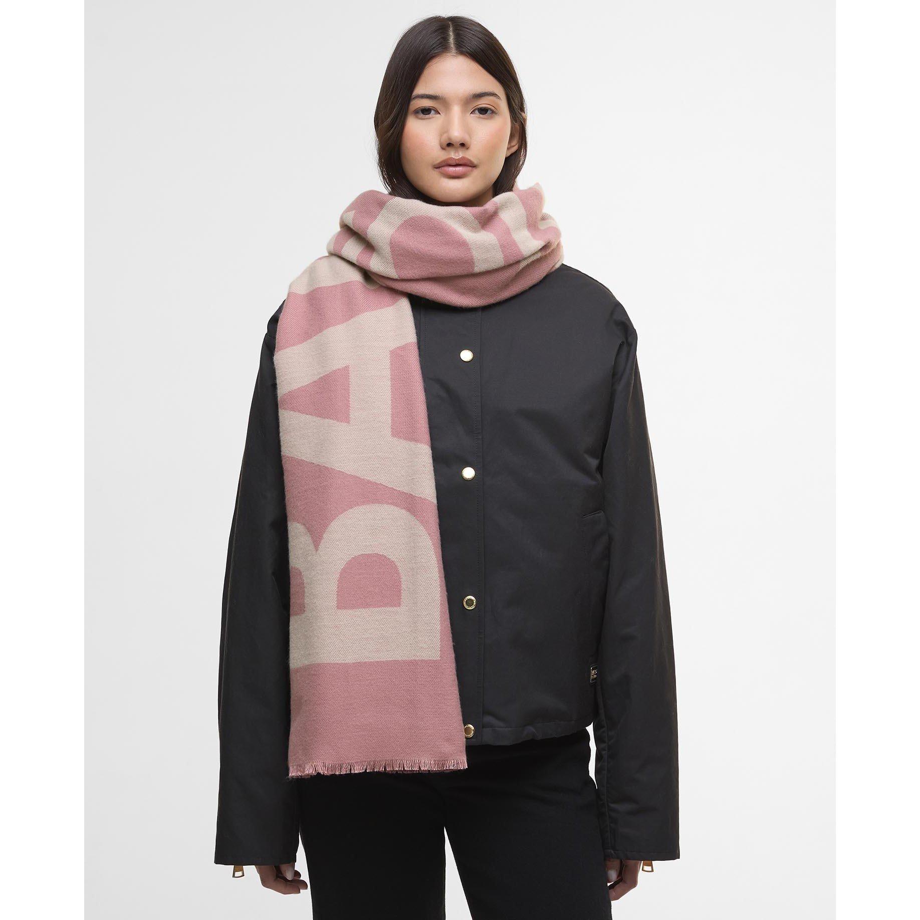 Rspberry/Jsmin - Barbour International - Milla Logo Wrap Scarf - 2