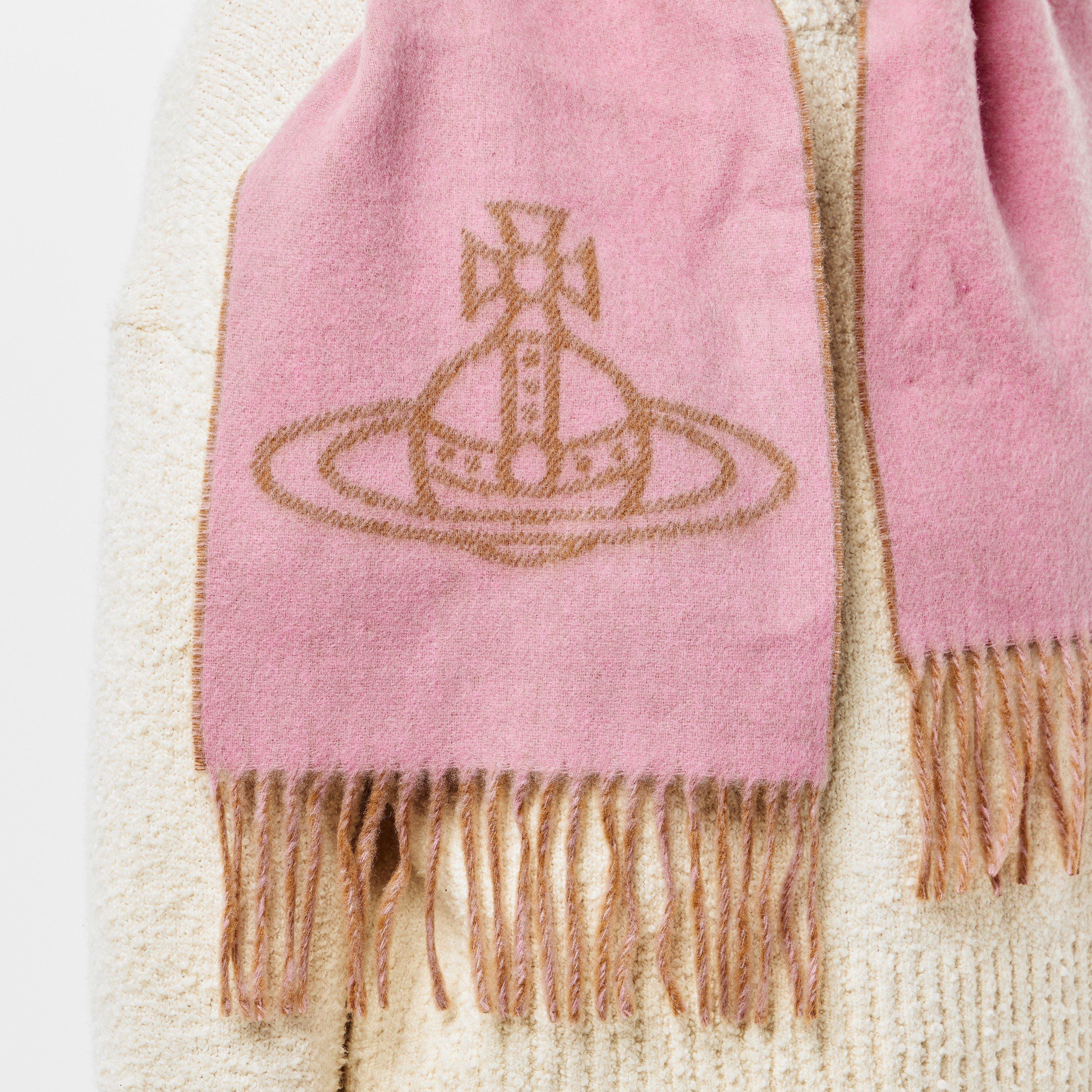Pink - Vivienne Westwood - Logo-Embroidered Wool Scarf - 2