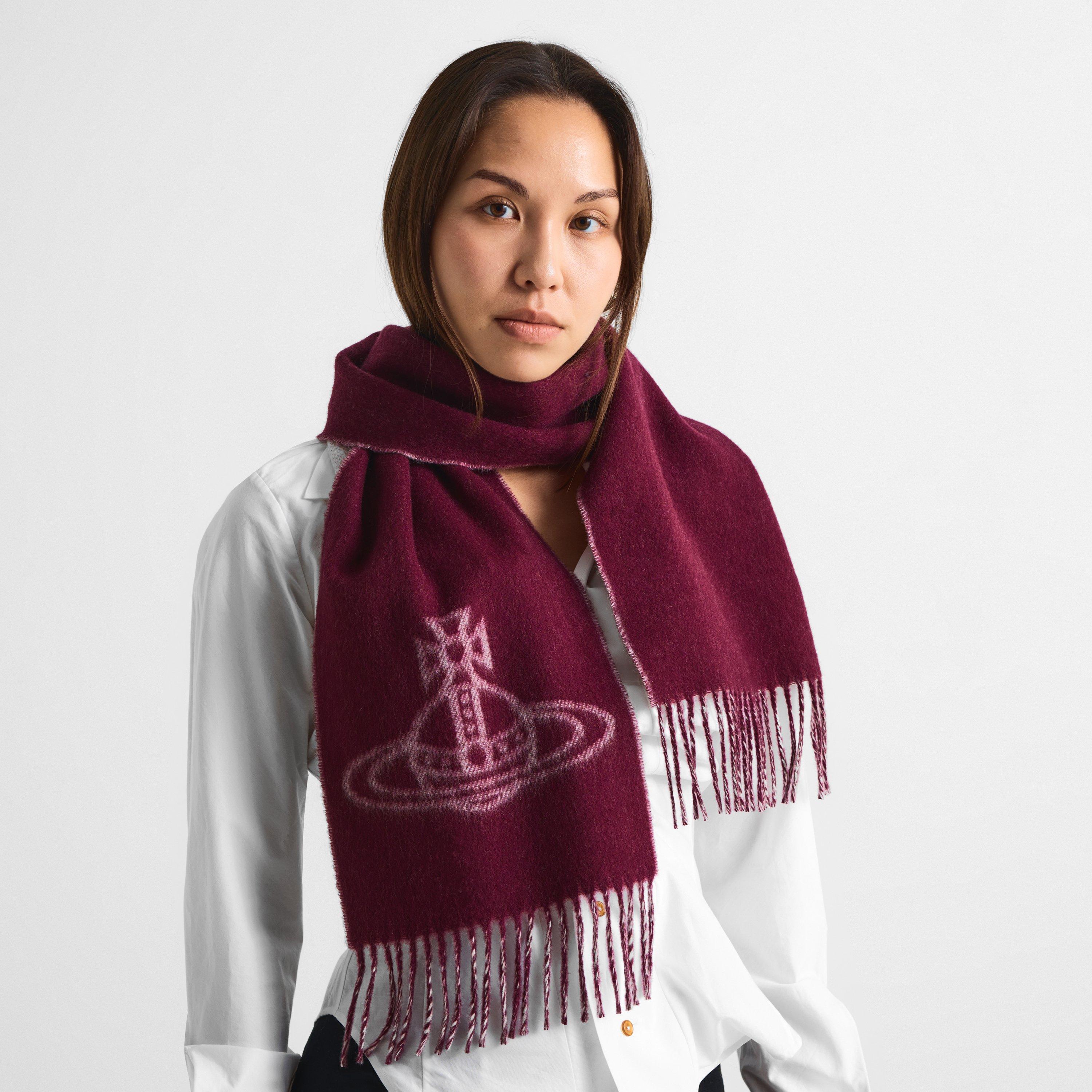 BORDEAUX - Vivienne Westwood - Logo-Embroidered Wool Scarf - 2