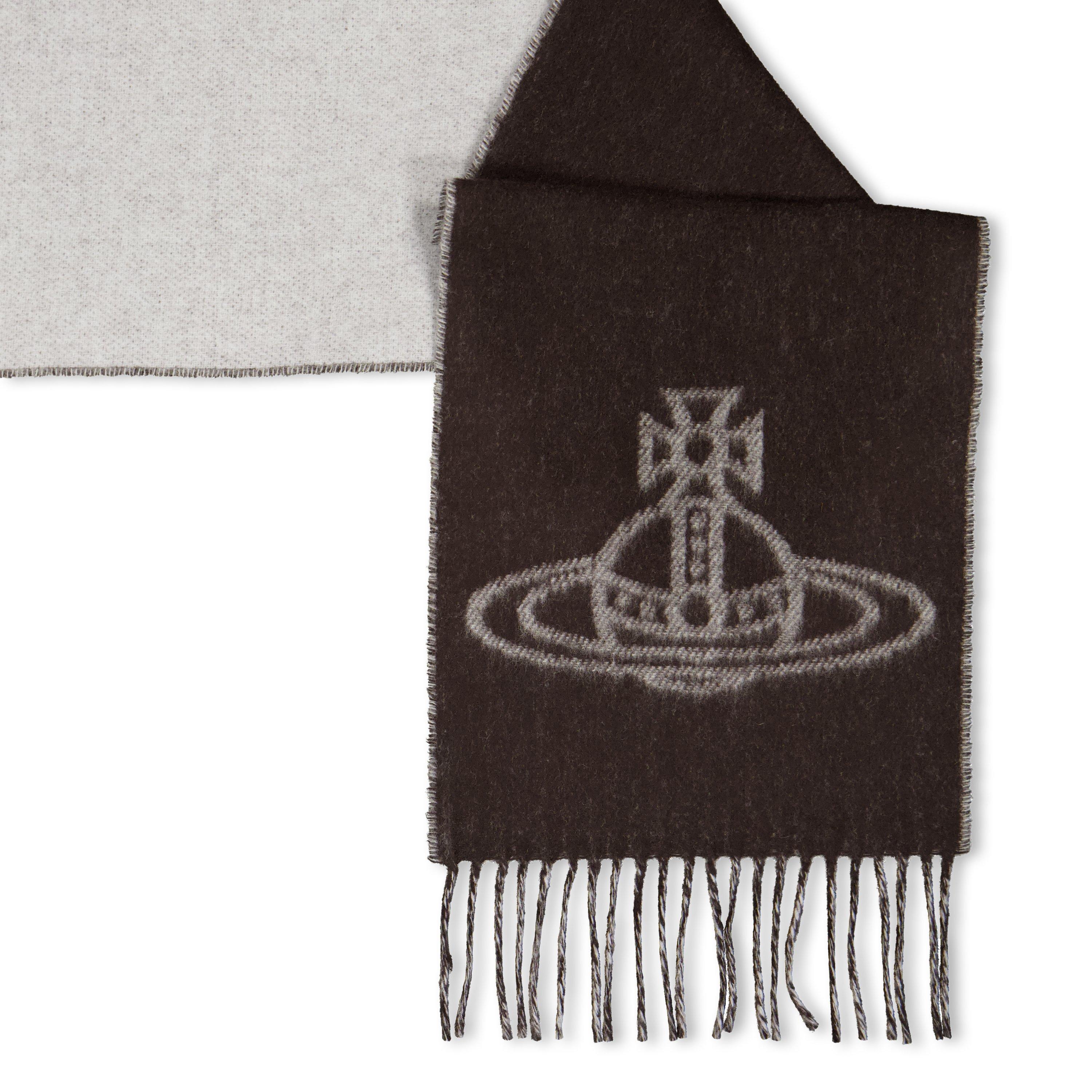 Brown - Vivienne Westwood - Womens Saturn Orb Wool Scarf - 3