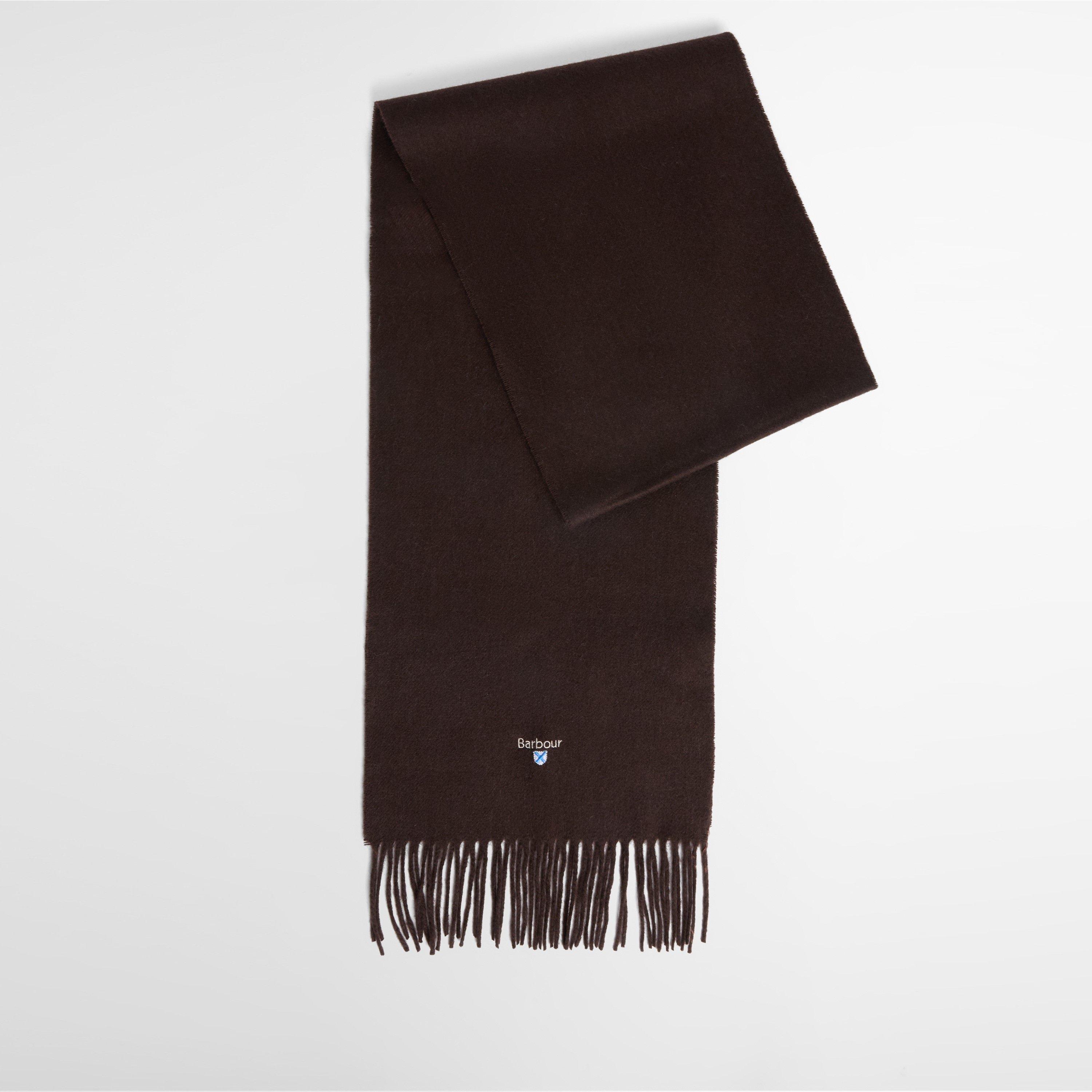 Barbour Mens Plain Lambswool Fringe Scarf, Brown, Men - Image 2