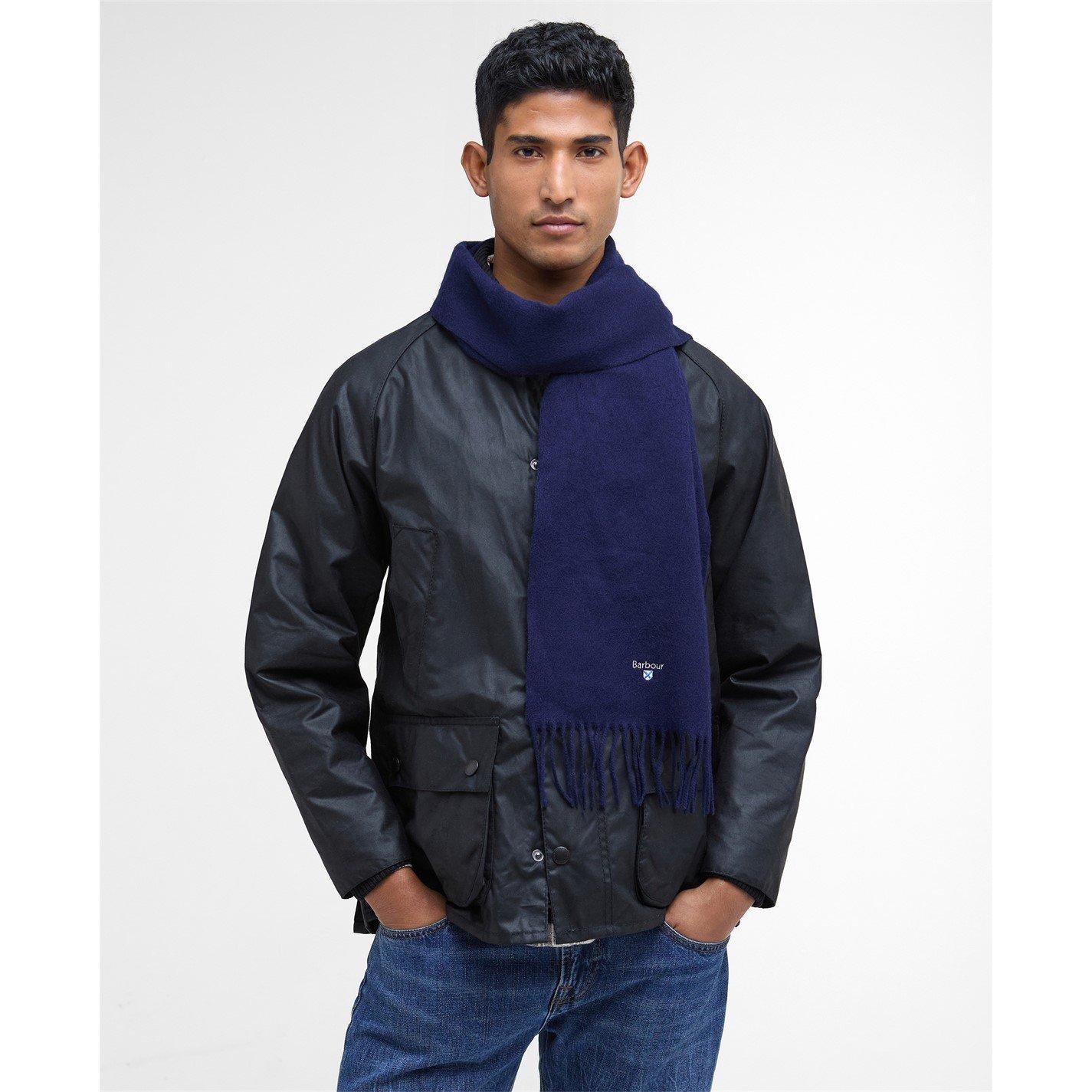 Navy NY11 - Barbour - Plain Lambswool Scarf - 2