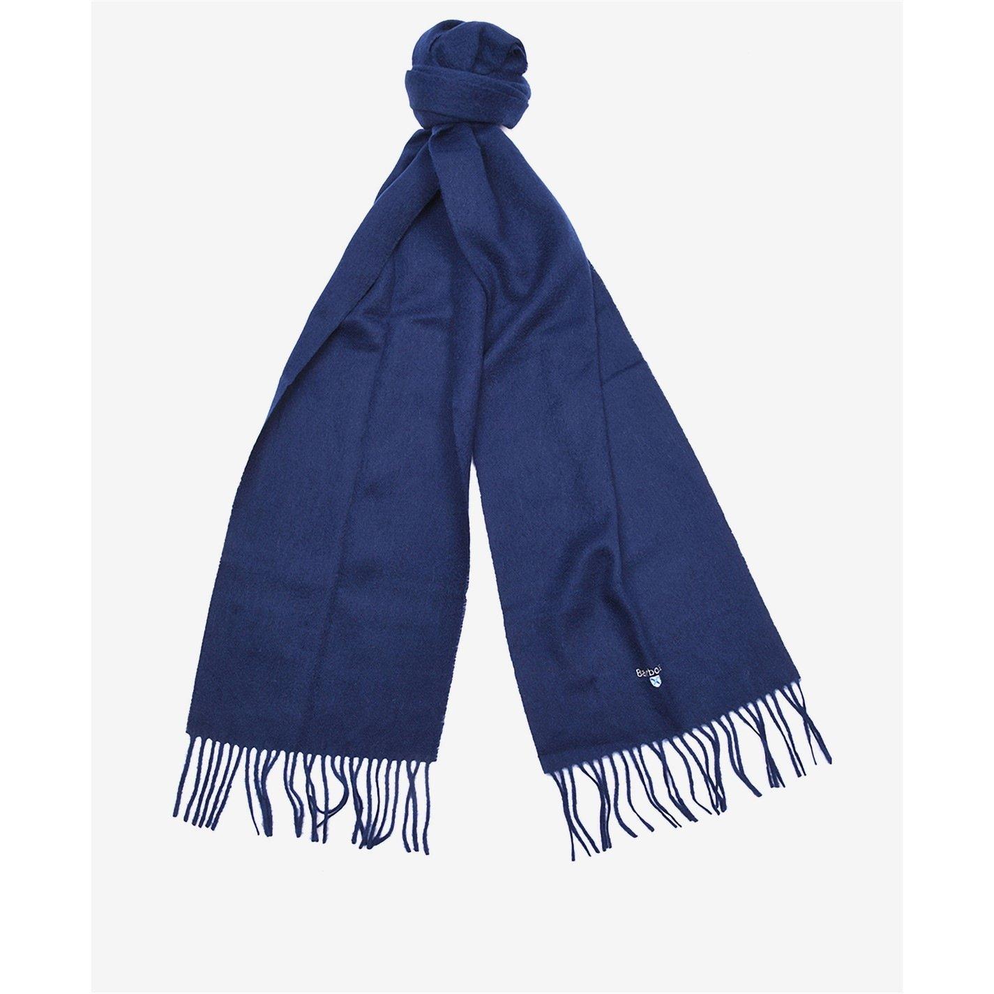 Barbour Men's Blue Plain Lambswool Scarf - Image 6