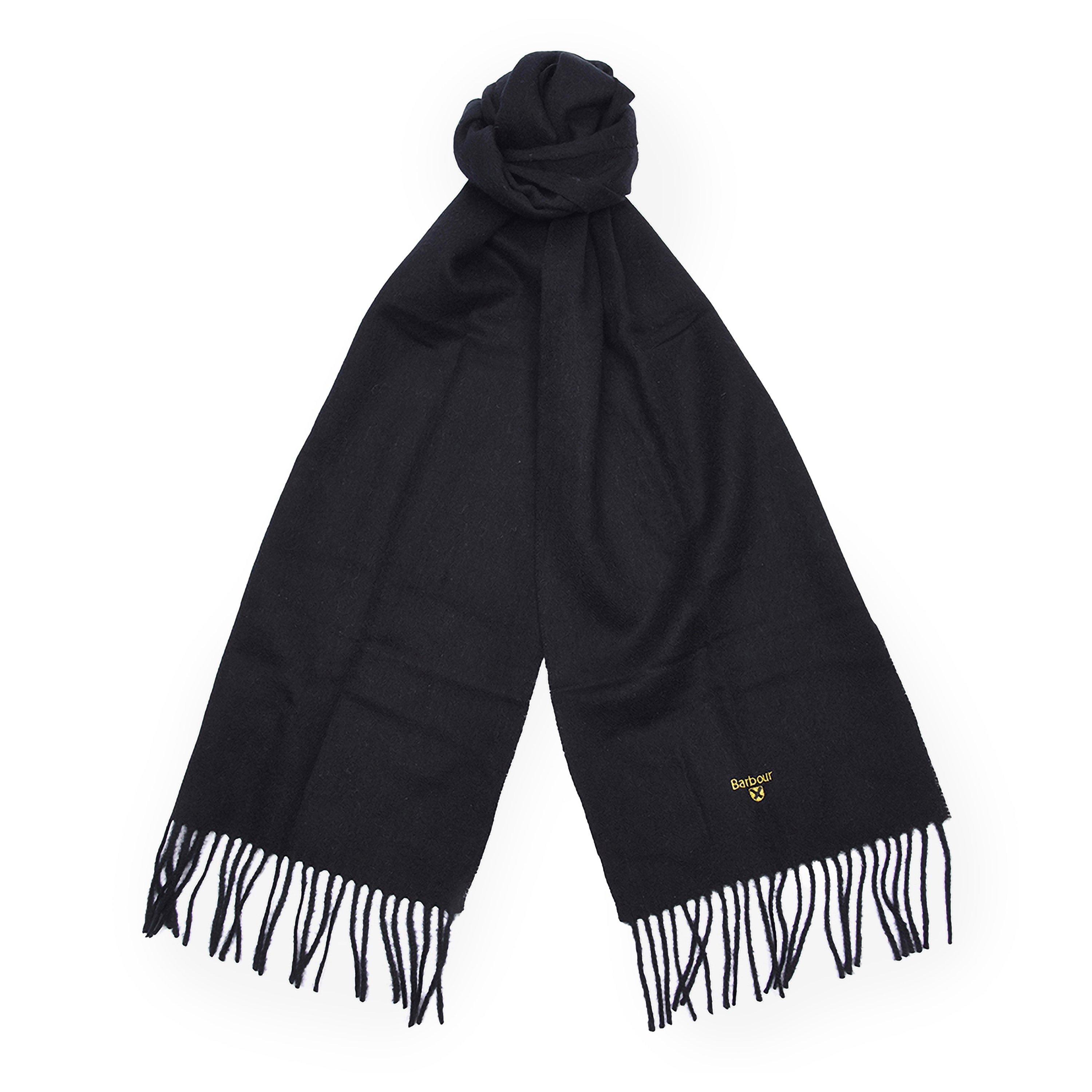 Black BK11 - Barbour - Plain Lambswool Scarf - 1
