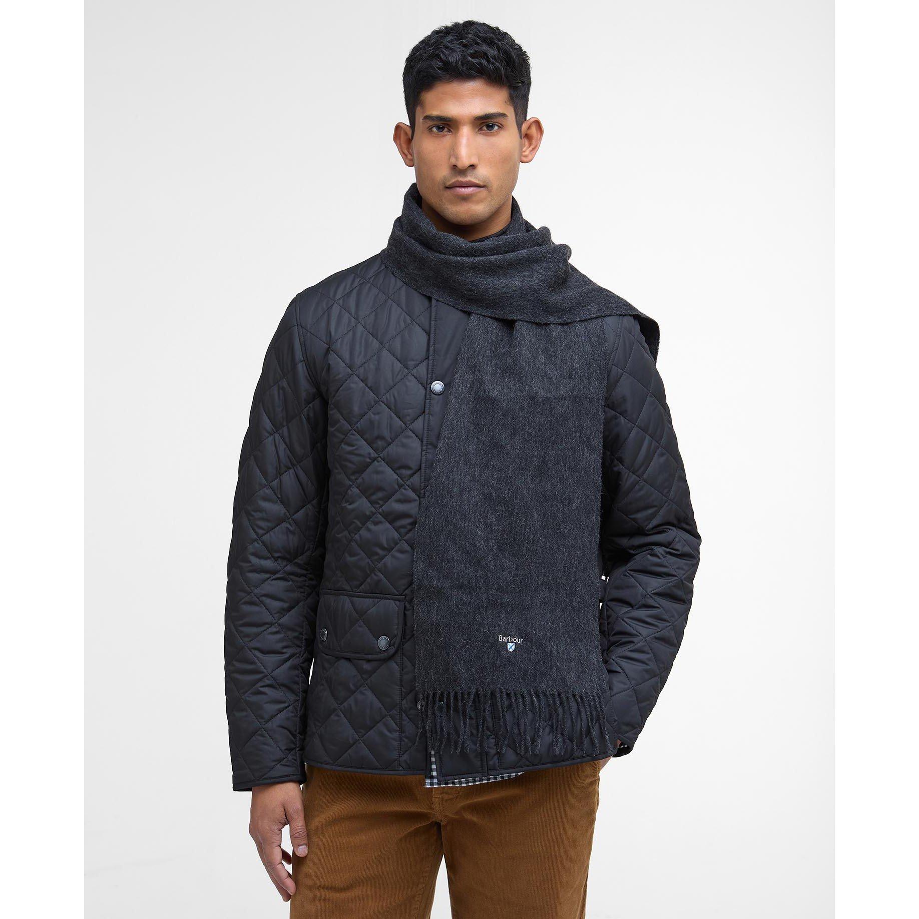 Charcoal CH71 - Barbour - Plain Lambswool Scarf - 2