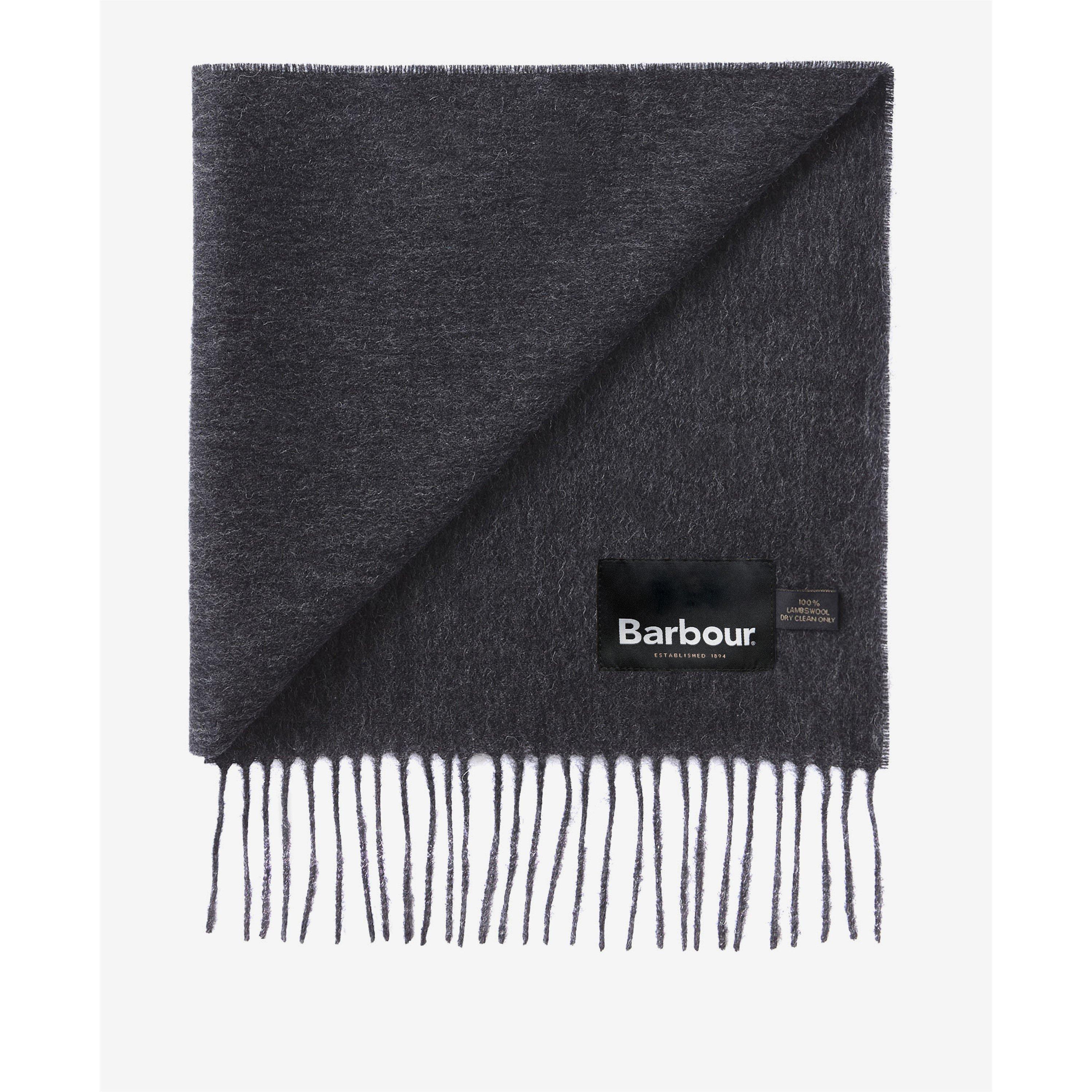 Charcoal CH71 - Barbour - Plain Lambswool Scarf - 3