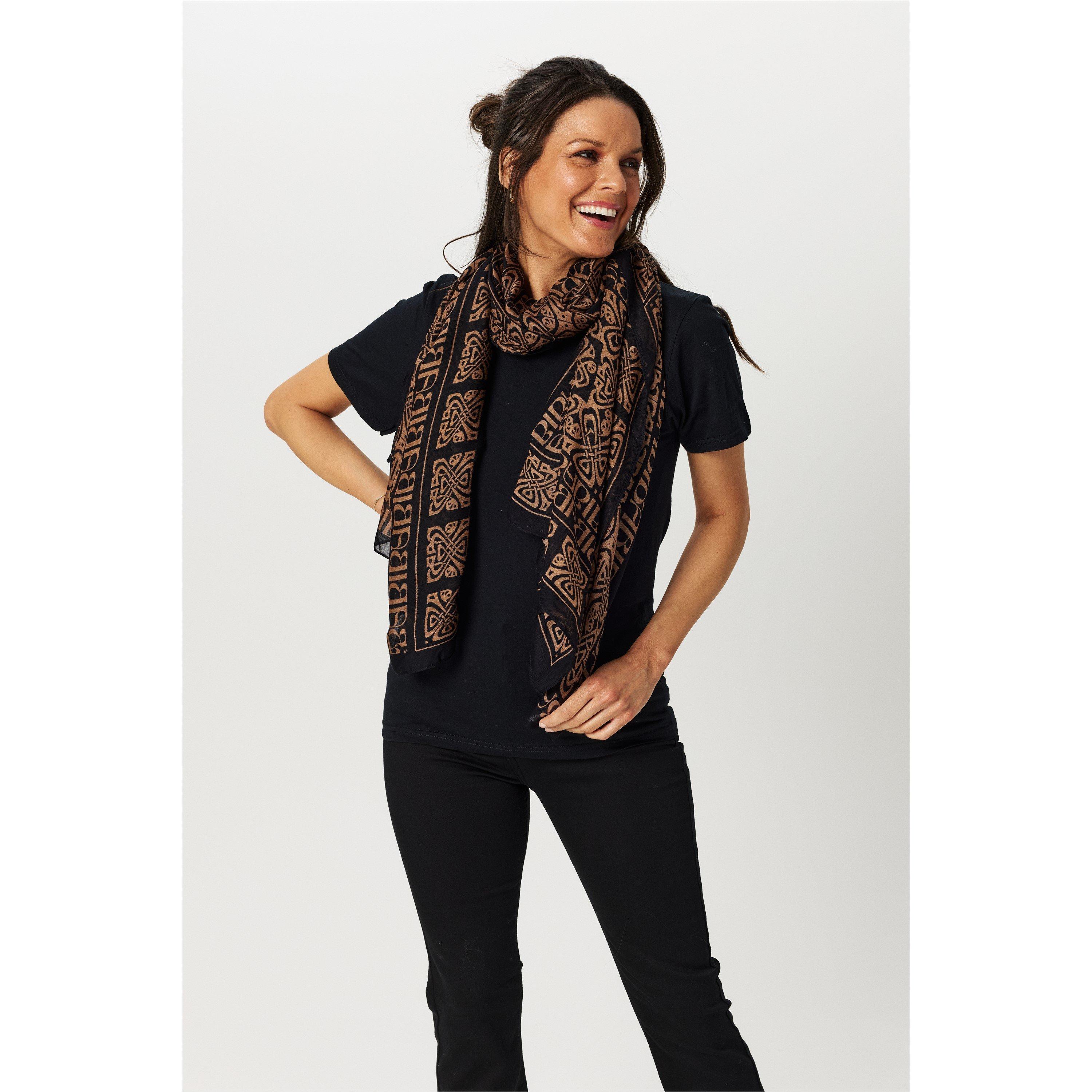 Zwart/Goud - Biba - BIBA Blair Logo Scarf - 3