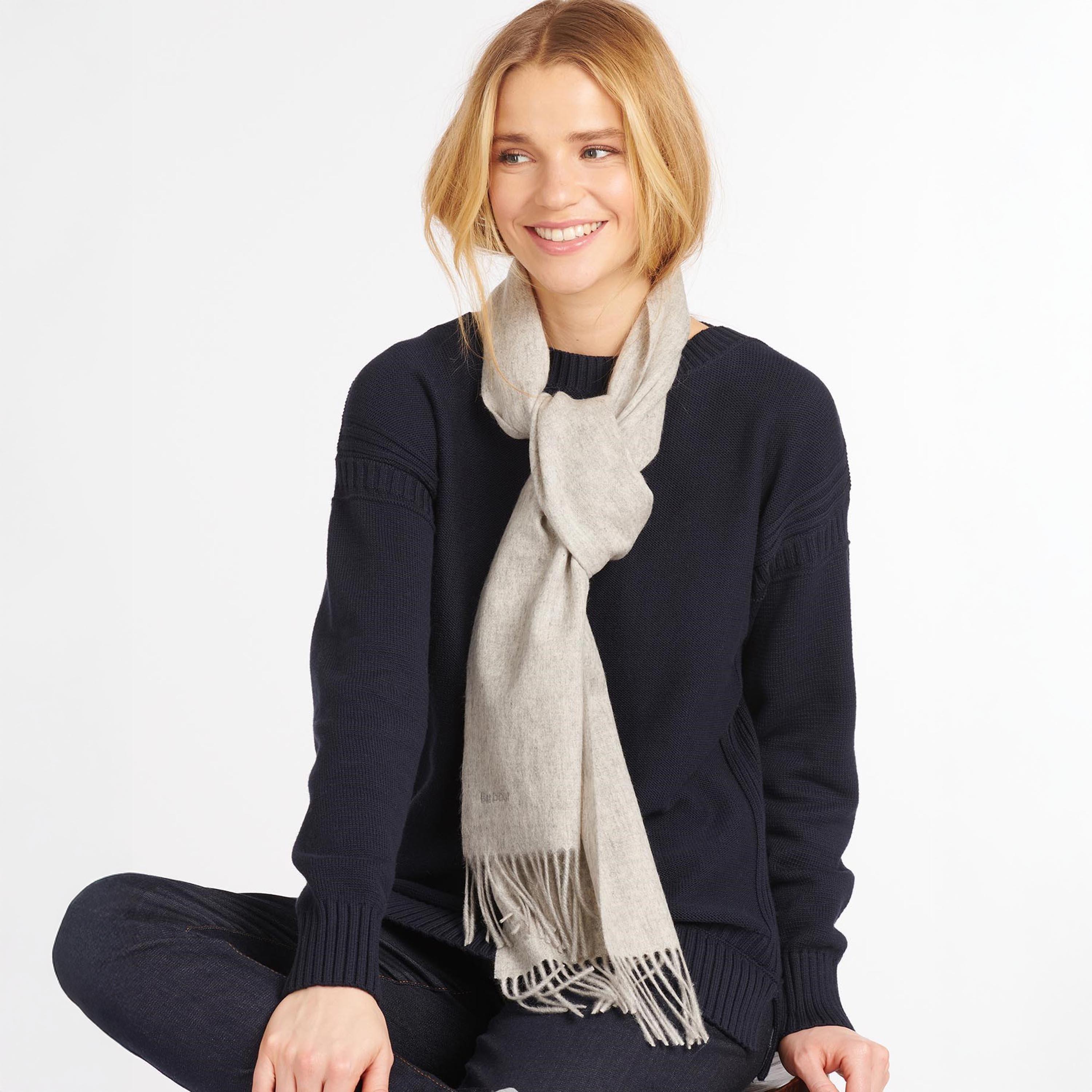 Light Grey Mel - Barbour - Lambswool Woven Scarf - 2