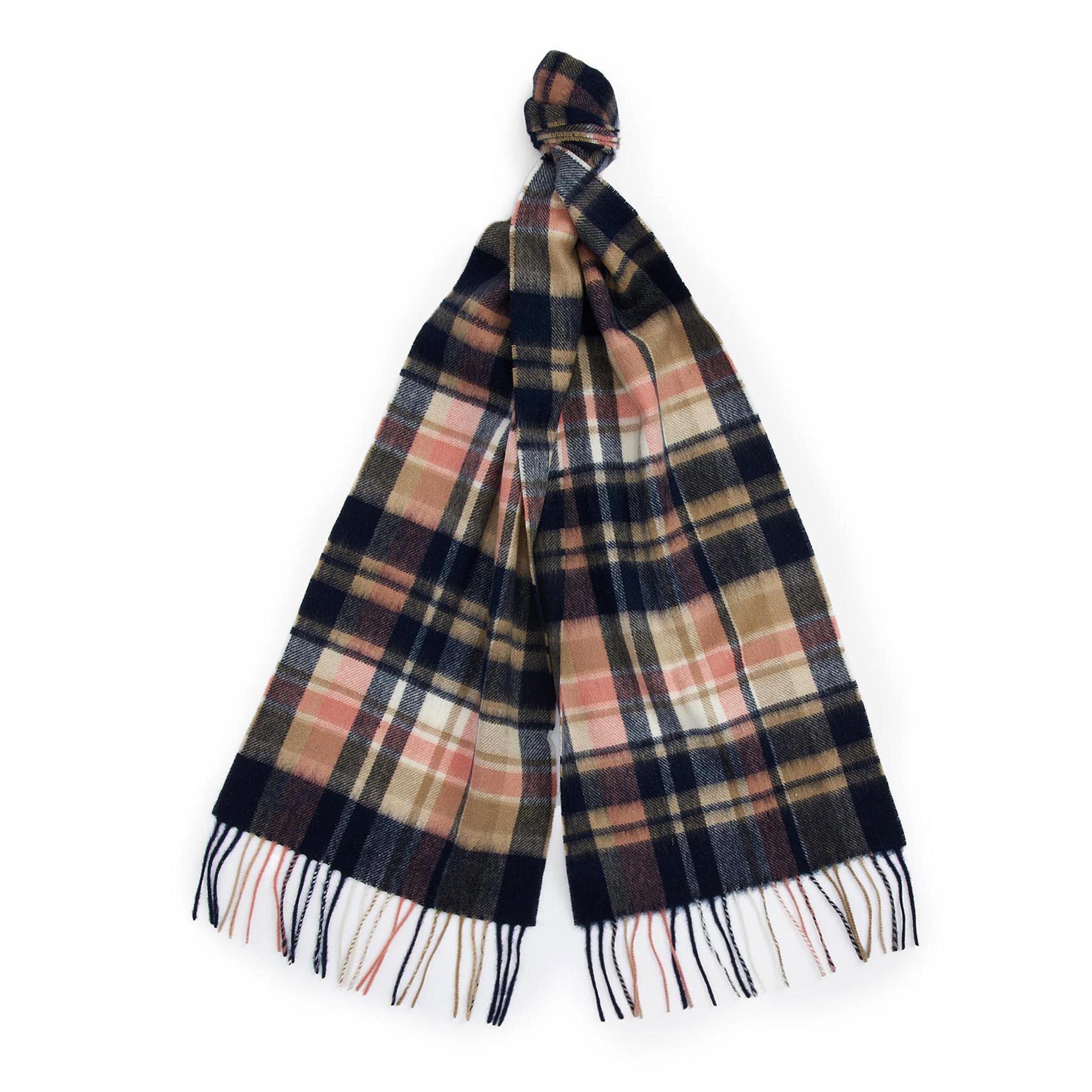 Navy/Pink Rust - Barbour - Vintage Plaid Scarf - 1