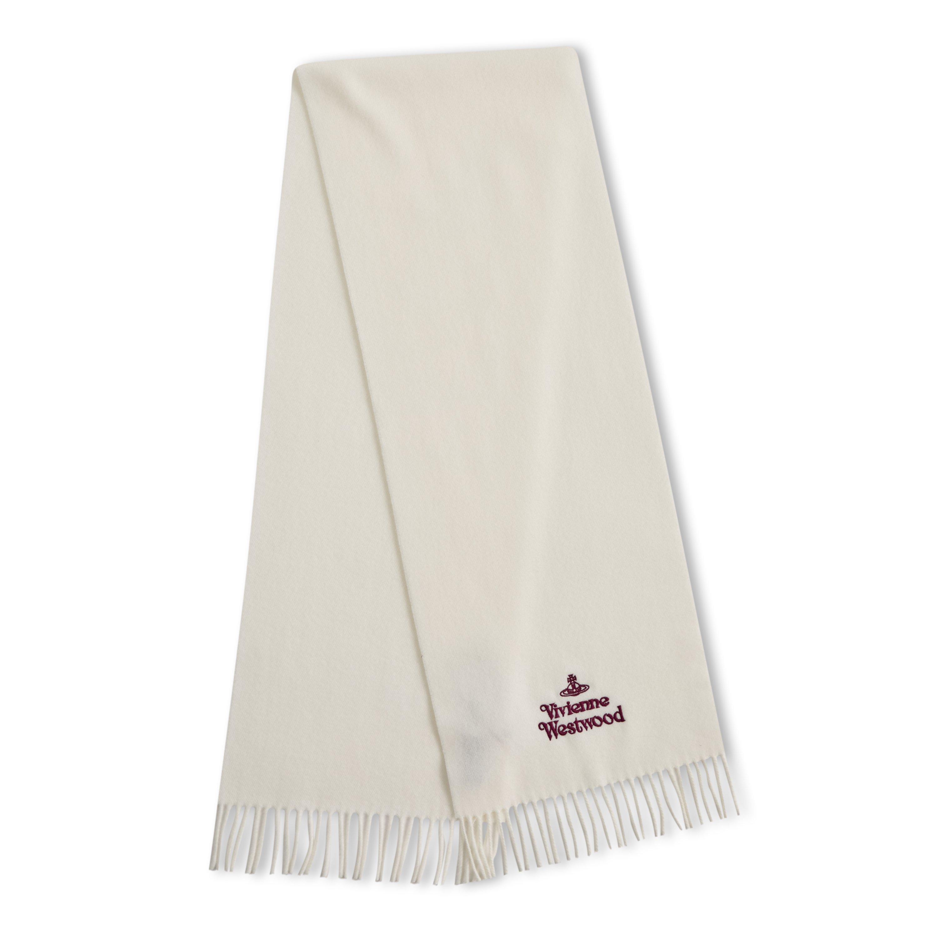 Vivienne Westwood , Winter Scarves, Female, White, One Size, Embroidered Logo Scarf - Image 2