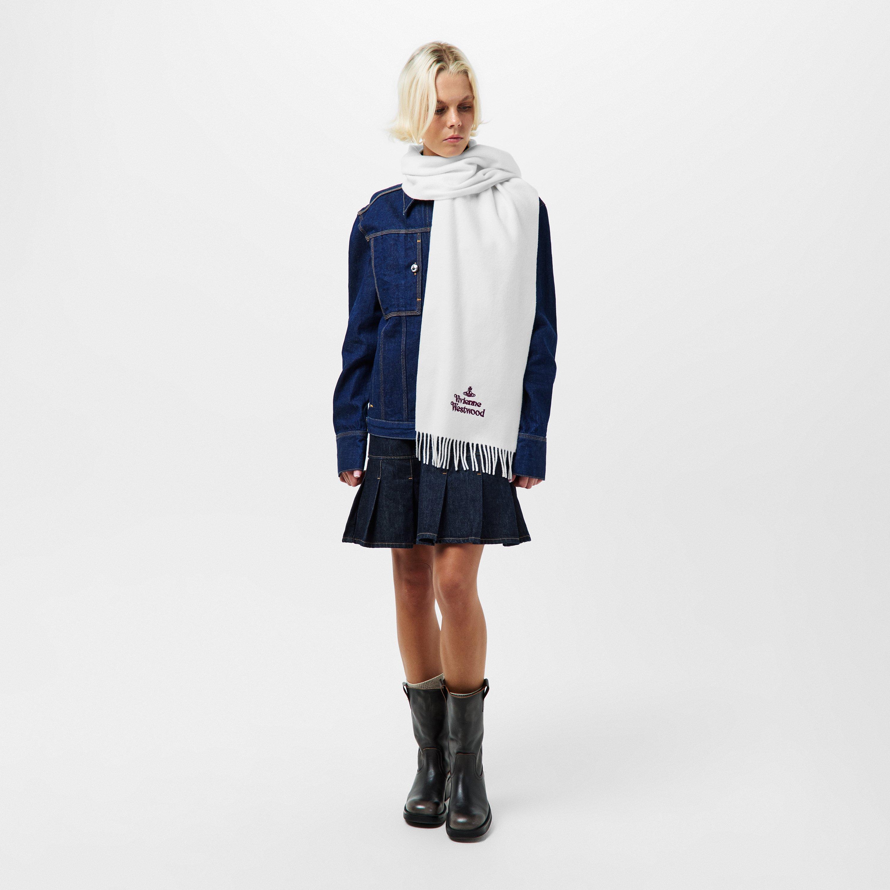 WHITE - Vivienne Westwood - Single Orb Scarf - 4