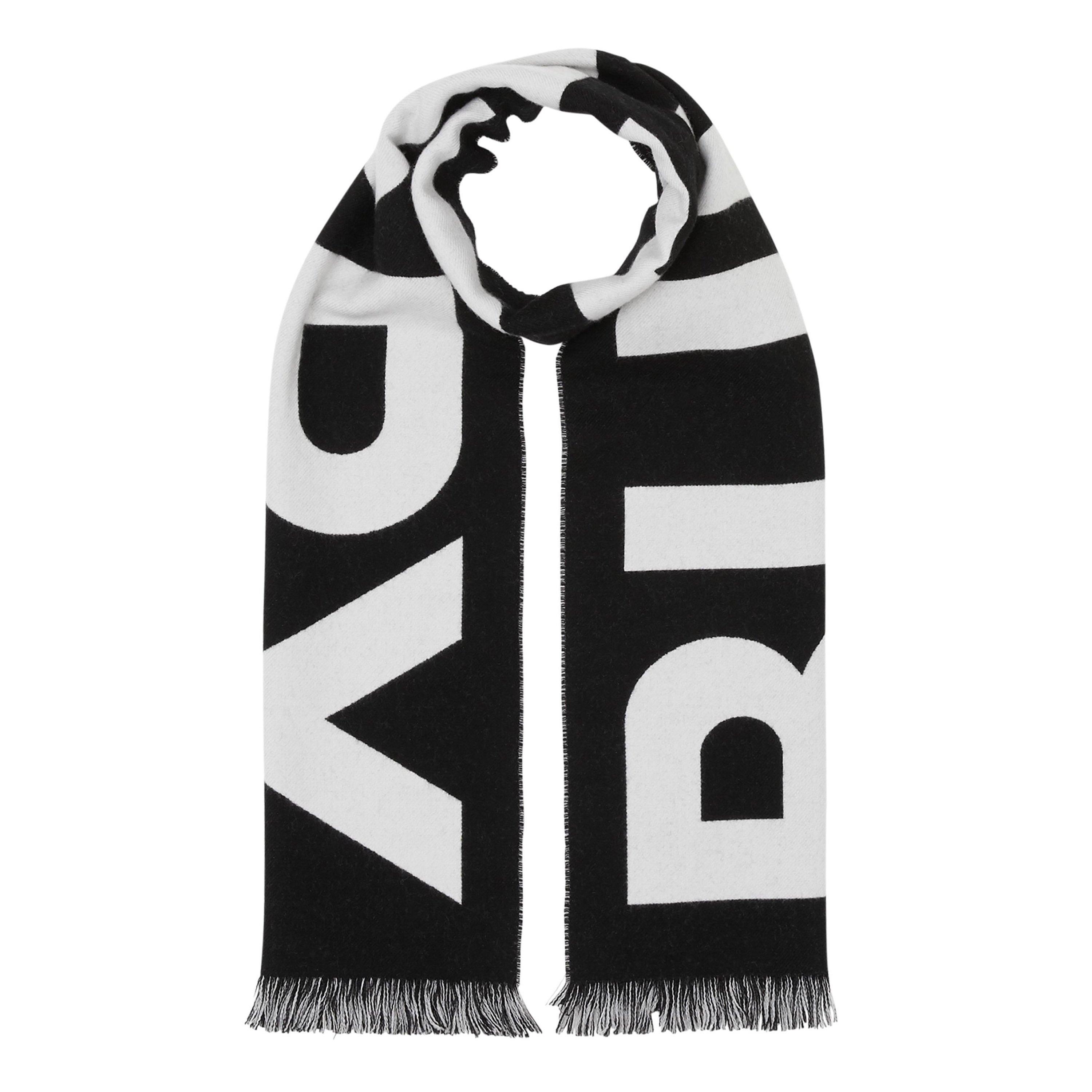 Burberry Logo Wool Scarf - Black A1189