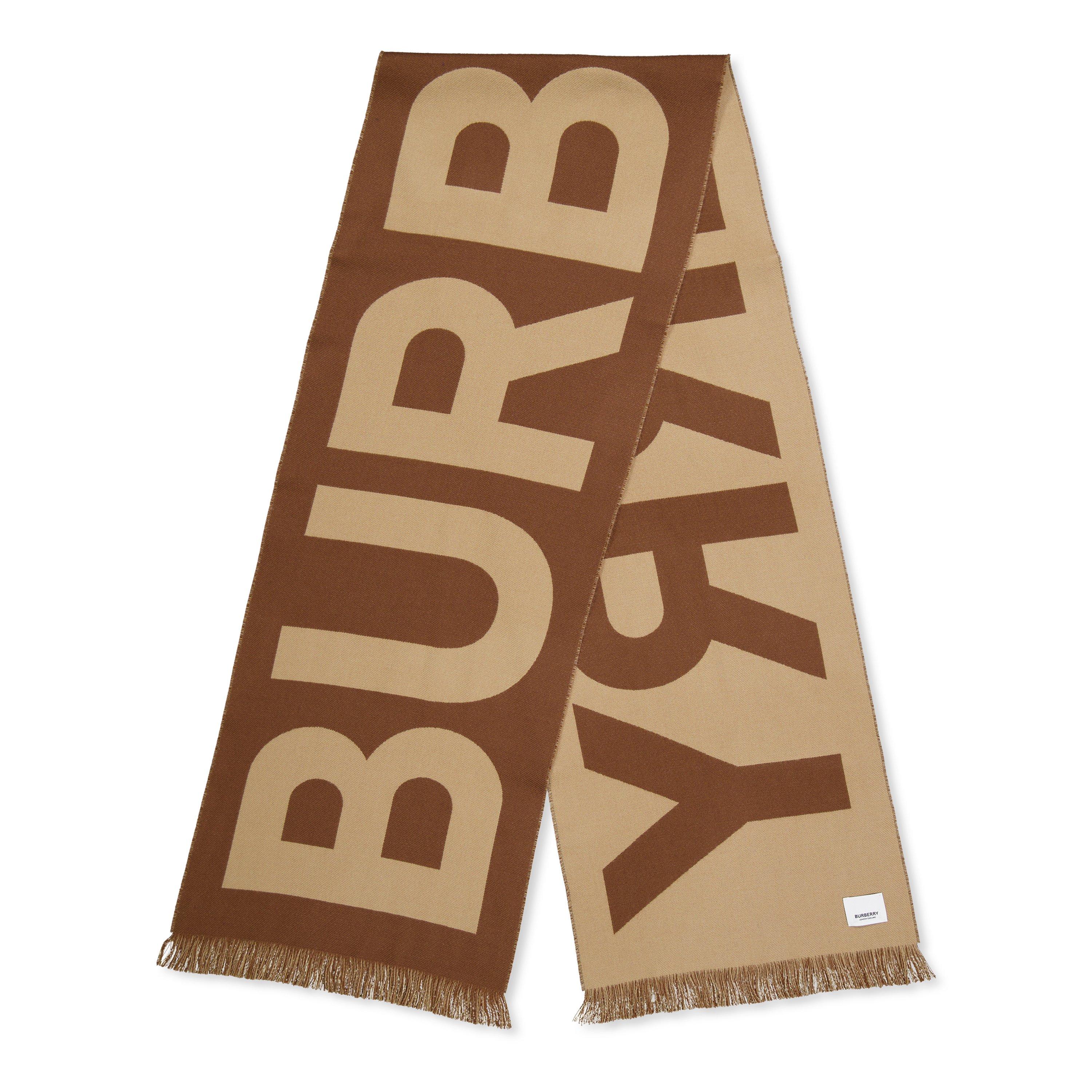 Burberry Logo Wool Scarf - Beige