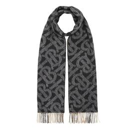 Burberry Reversible Check And Monogram Cashmere Scarf