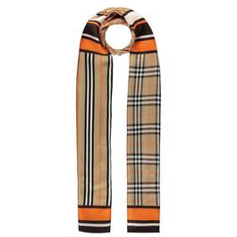 Burberry Icon Stripe And Check Print Scarf