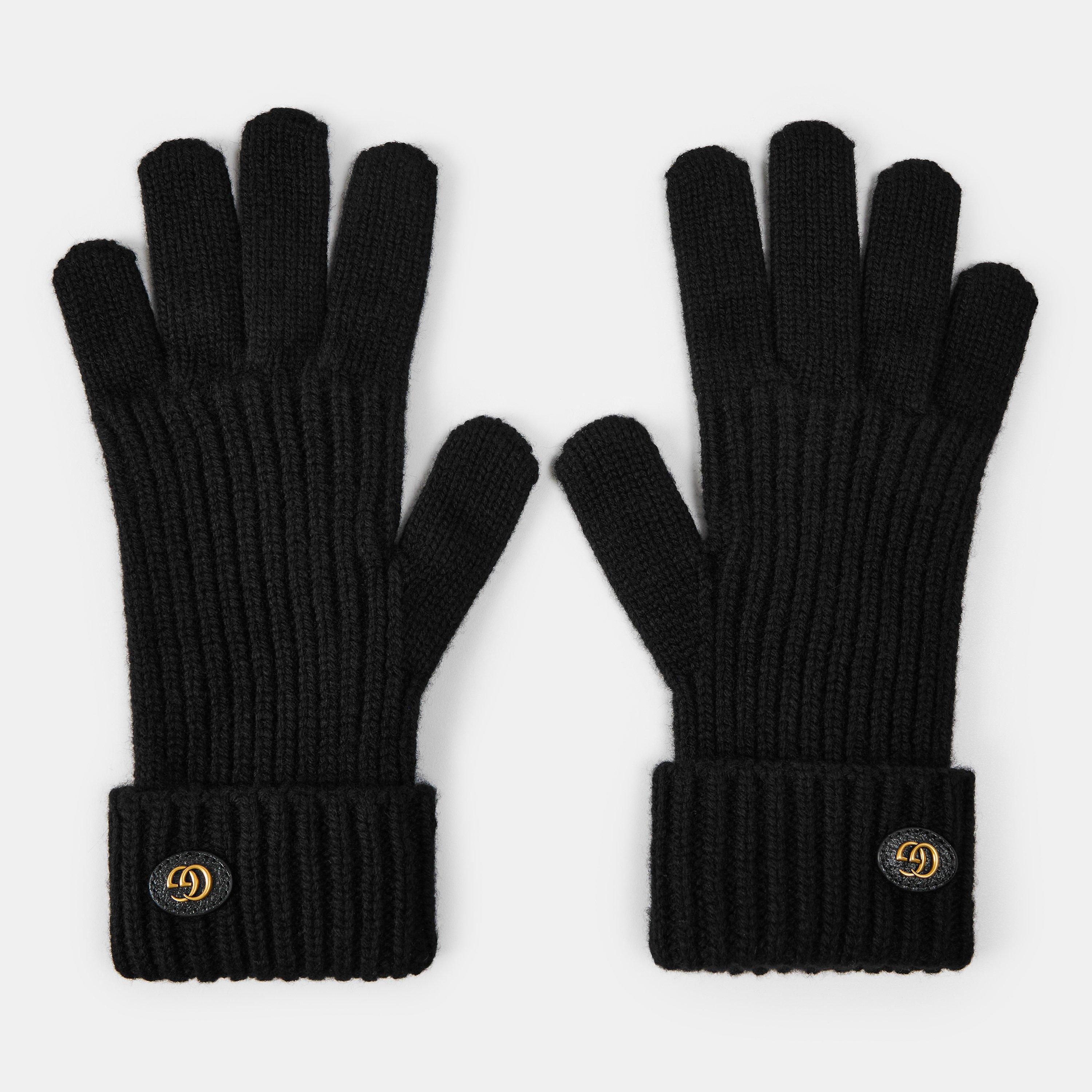 Black - Gucci - Double G Wool Cashmere Gloves - 1