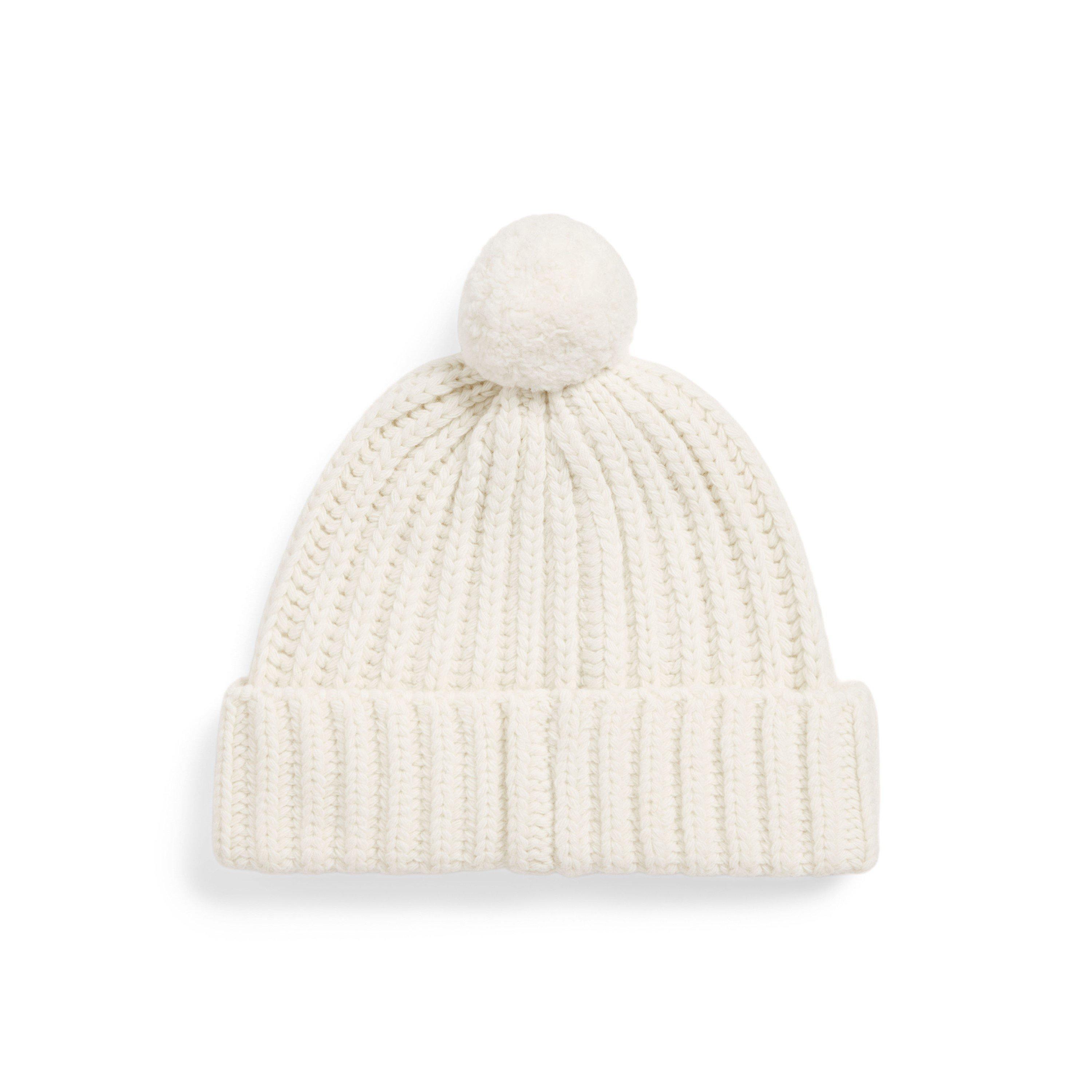 CREAM - Polo Ralph Lauren - Bear Rib Pom Pom Beanie - 2