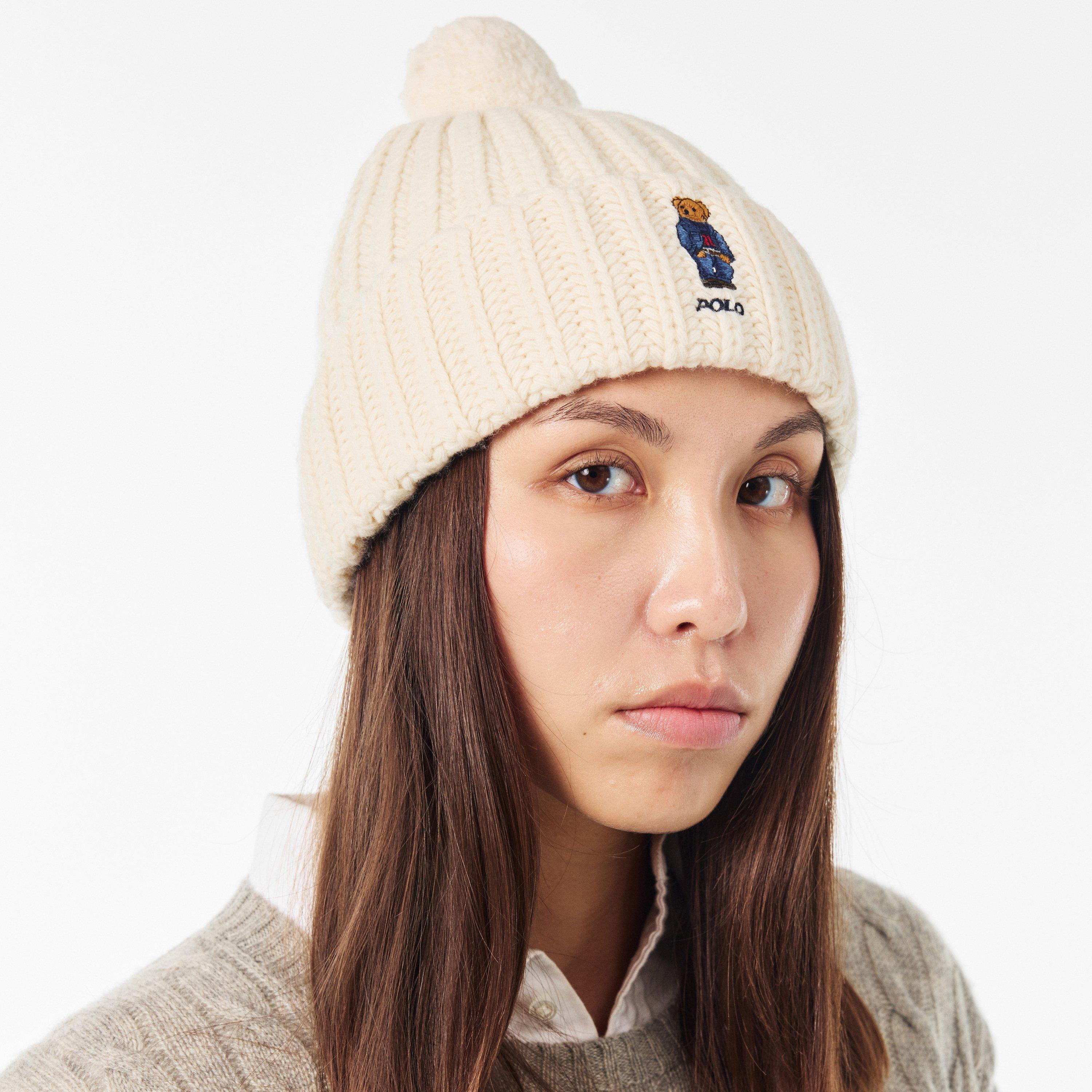 Cream - Polo Ralph Lauren - Bear Rib Pom Pom Beanie - 3