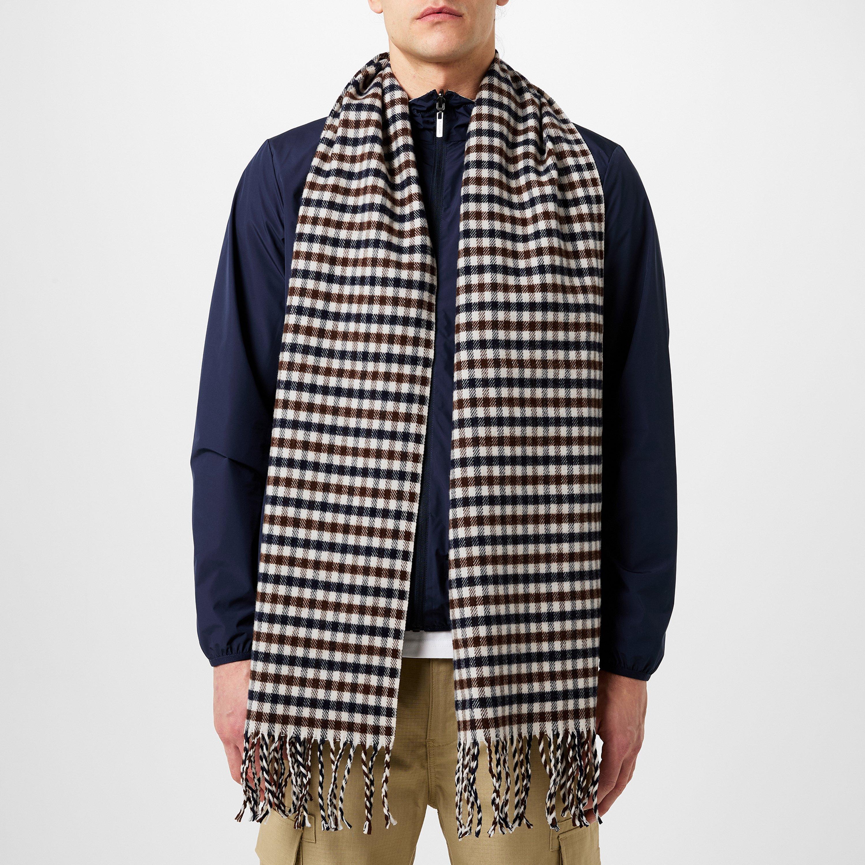 Beige - Aquascutum - Check Knit Scarf - 1