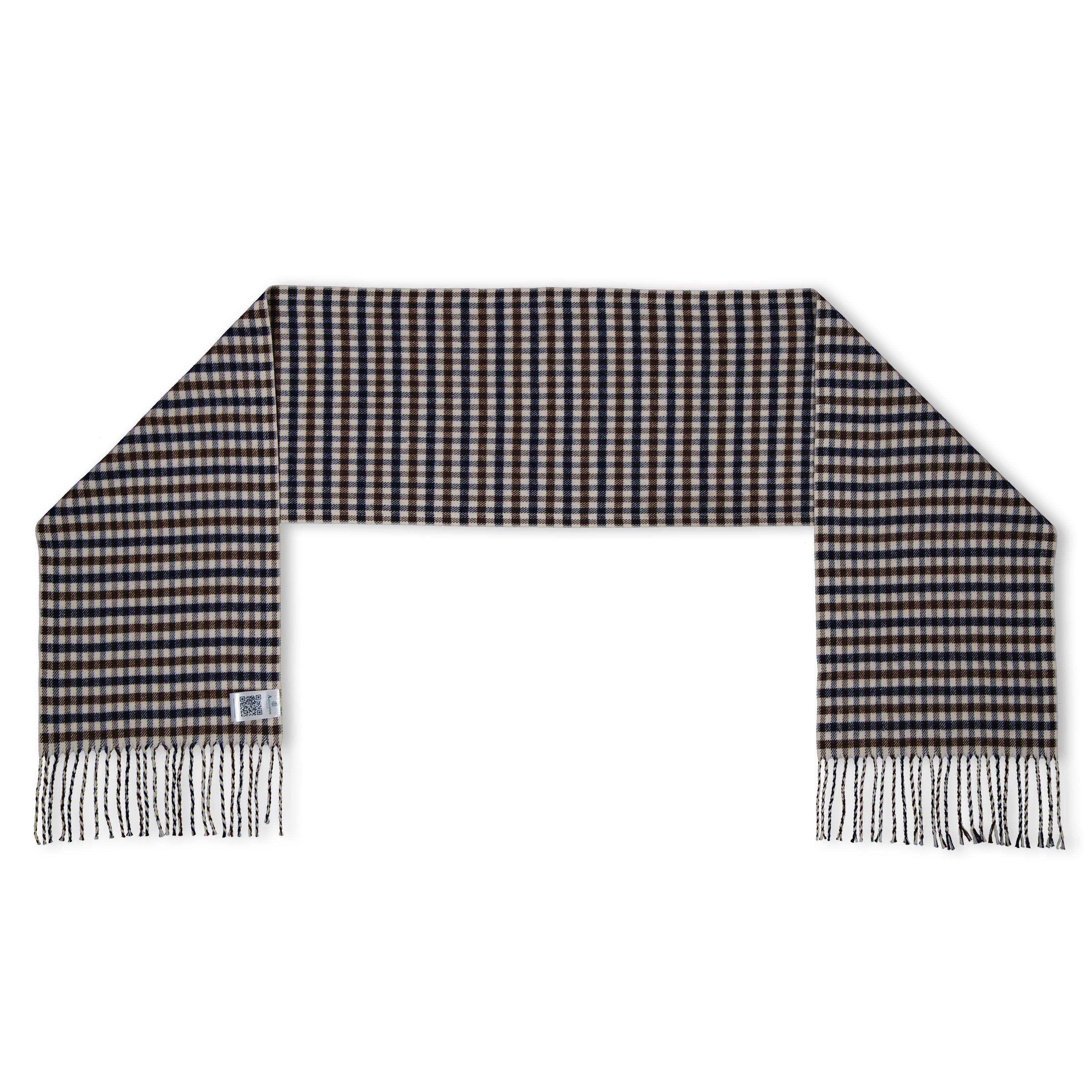 Beige - Aquascutum - Check Knit Scarf - 3