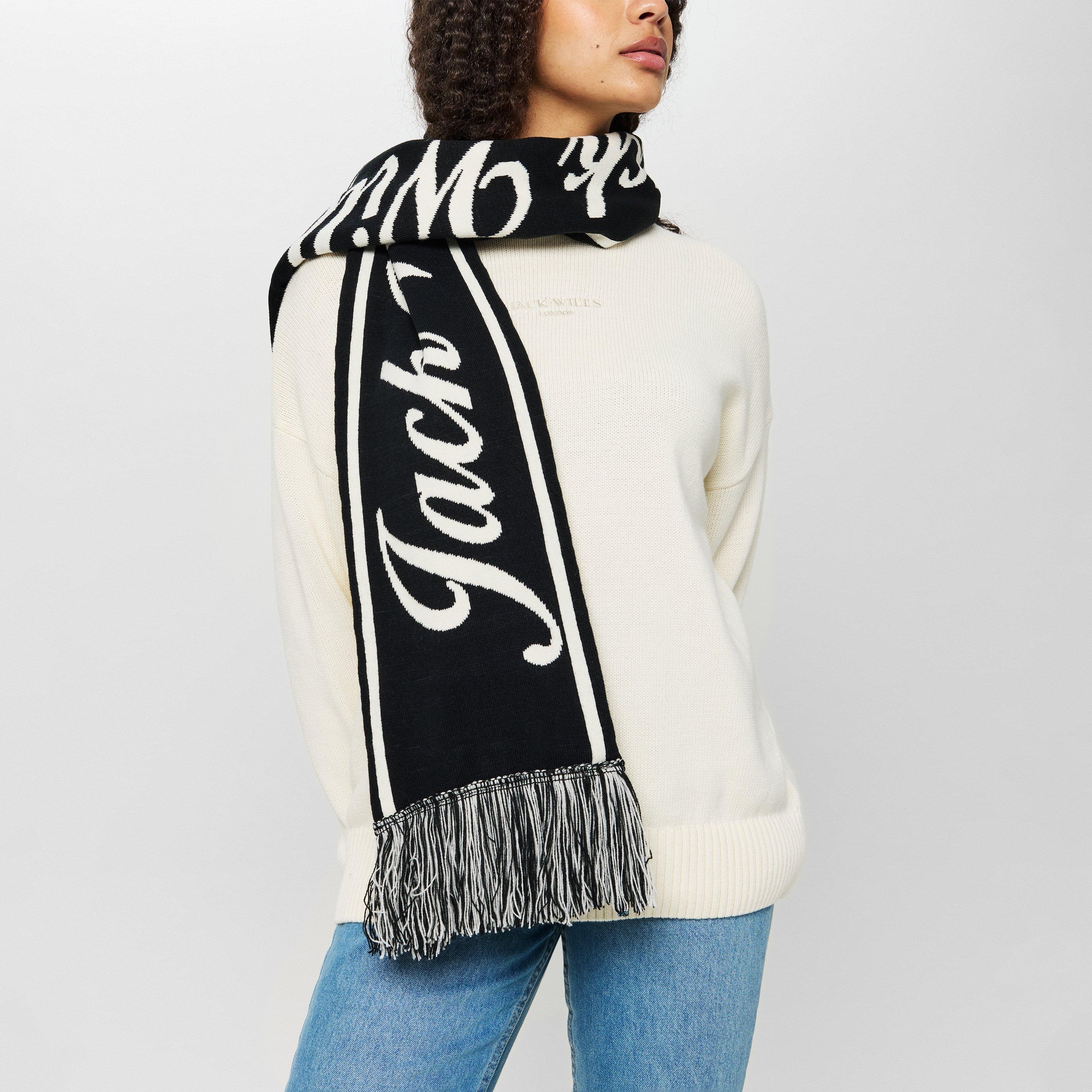 Black/White - Jack Wills - Midweight Scarf - 3