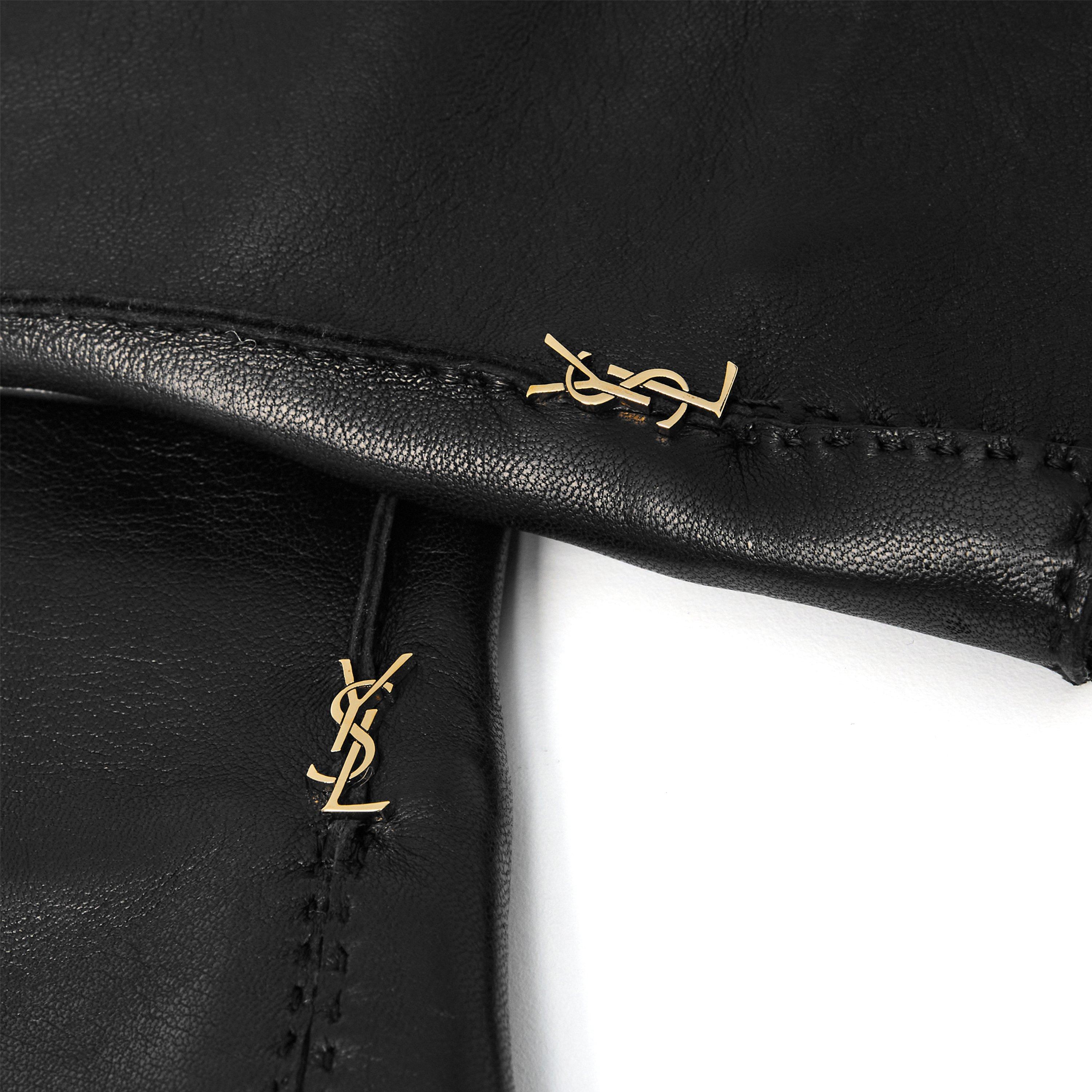 Black - Saint Laurent - Women's Leather Gloves - 3