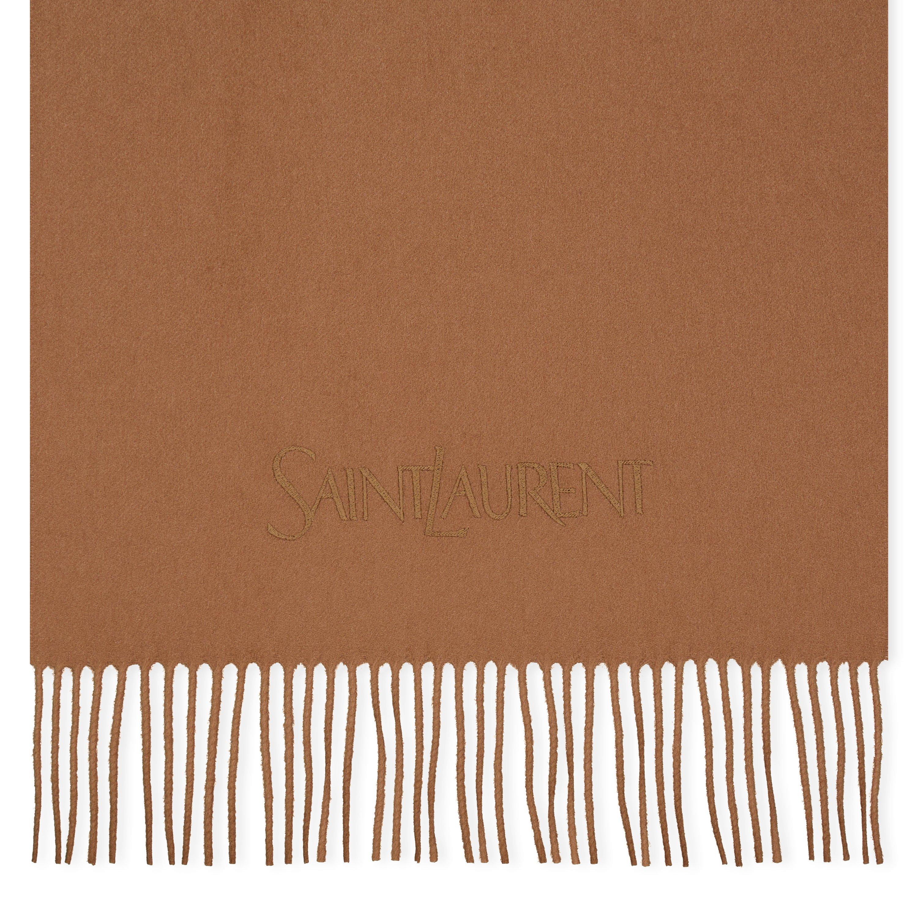 Beige - Saint Laurent - Embroidered Scarf - 3