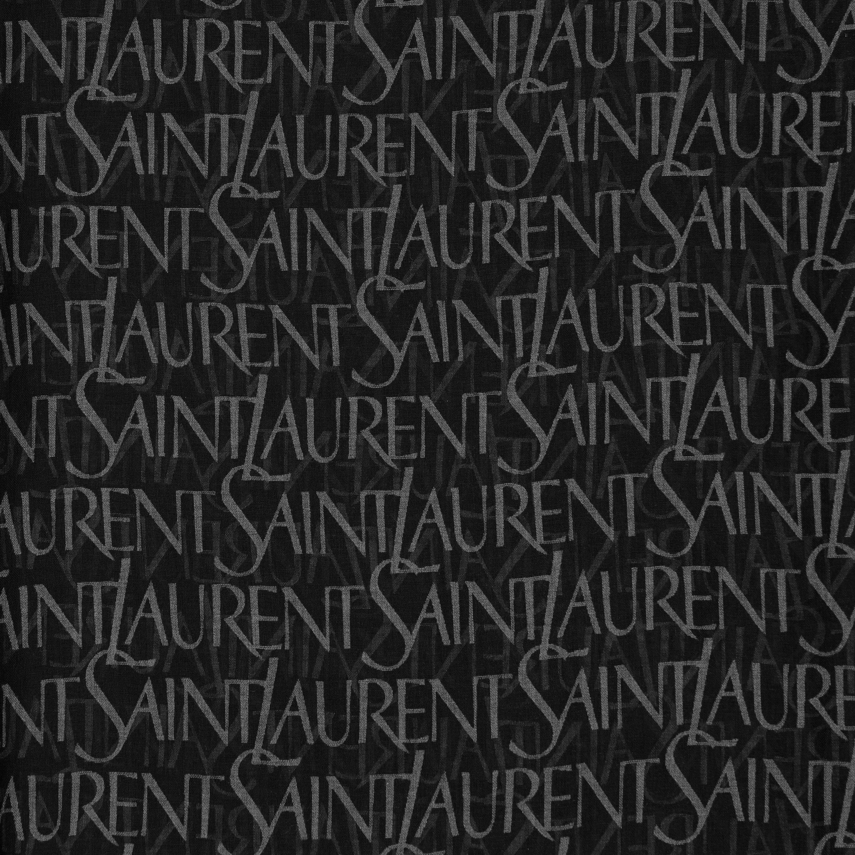 Black/Med Grey - Saint Laurent - Logo Square Scarf - 3
