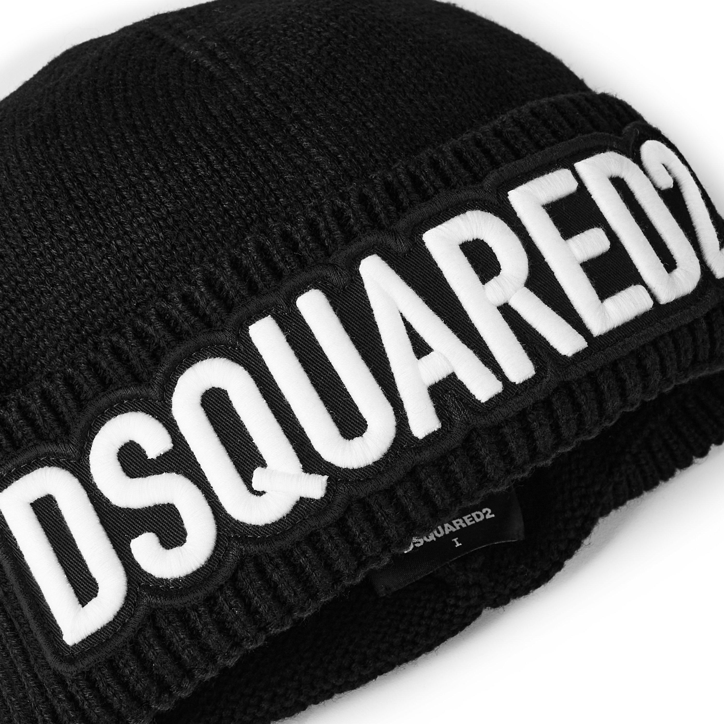 Blk/Wht DQ900 - DSquared2 - Logo Beanie Hat Juniors - 3