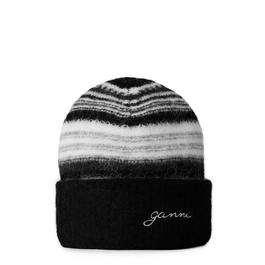 Ganni Striped Soft Wool Beanie