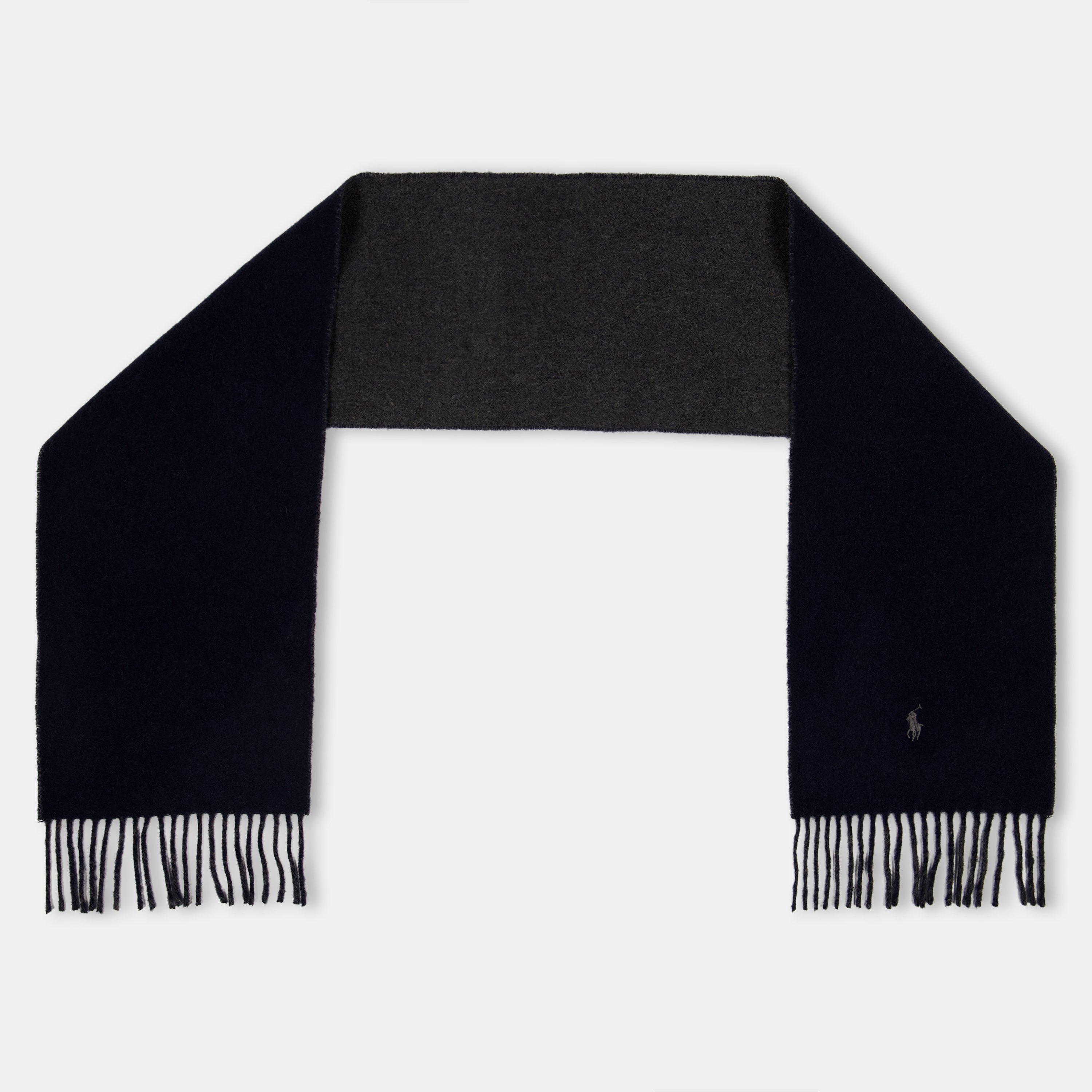 Navy / Charcoal - Polo Ralph Lauren - Reversible Wool Blend Scarf - 2