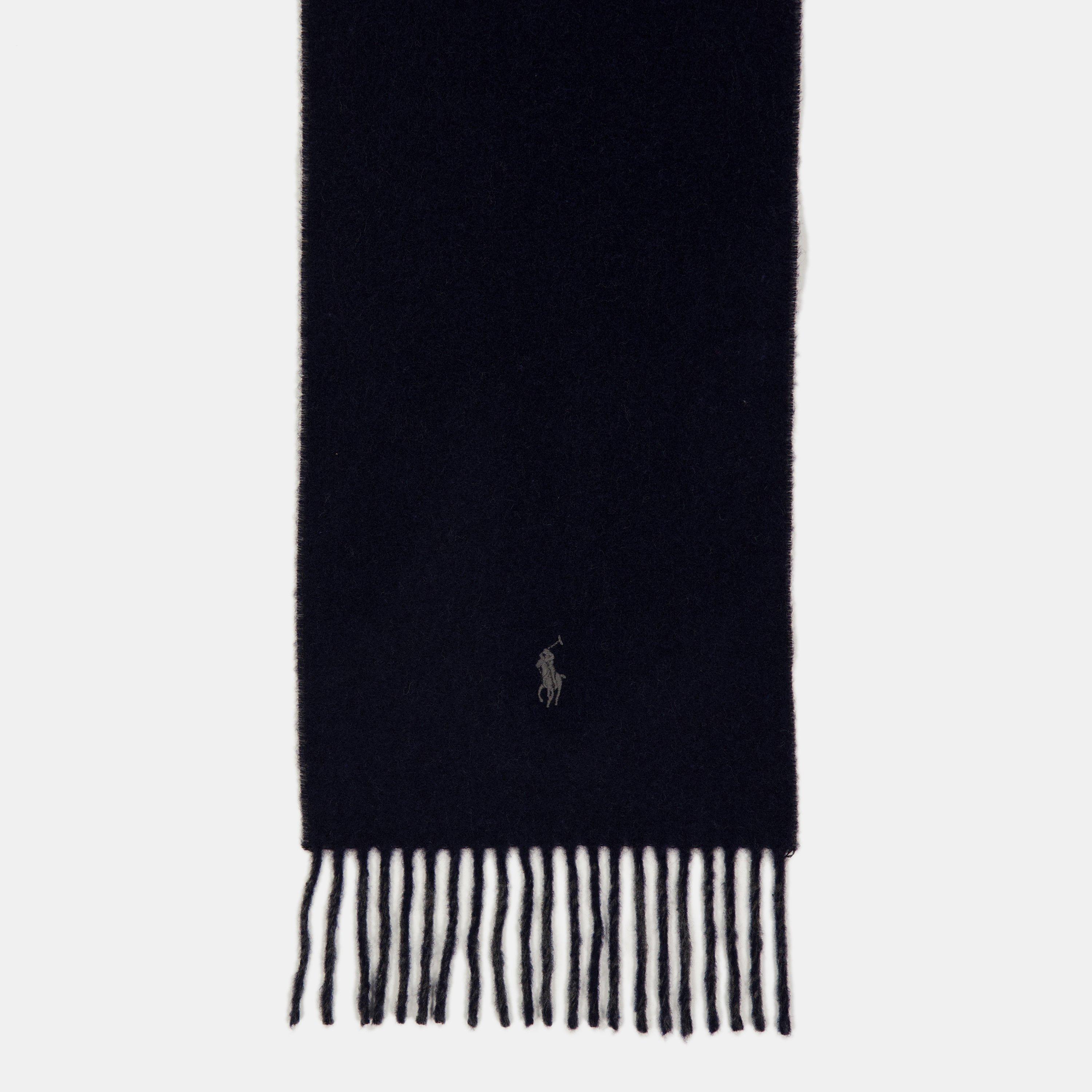 Navy / Charcoal - Polo Ralph Lauren - Reversible Wool Blend Scarf - 3