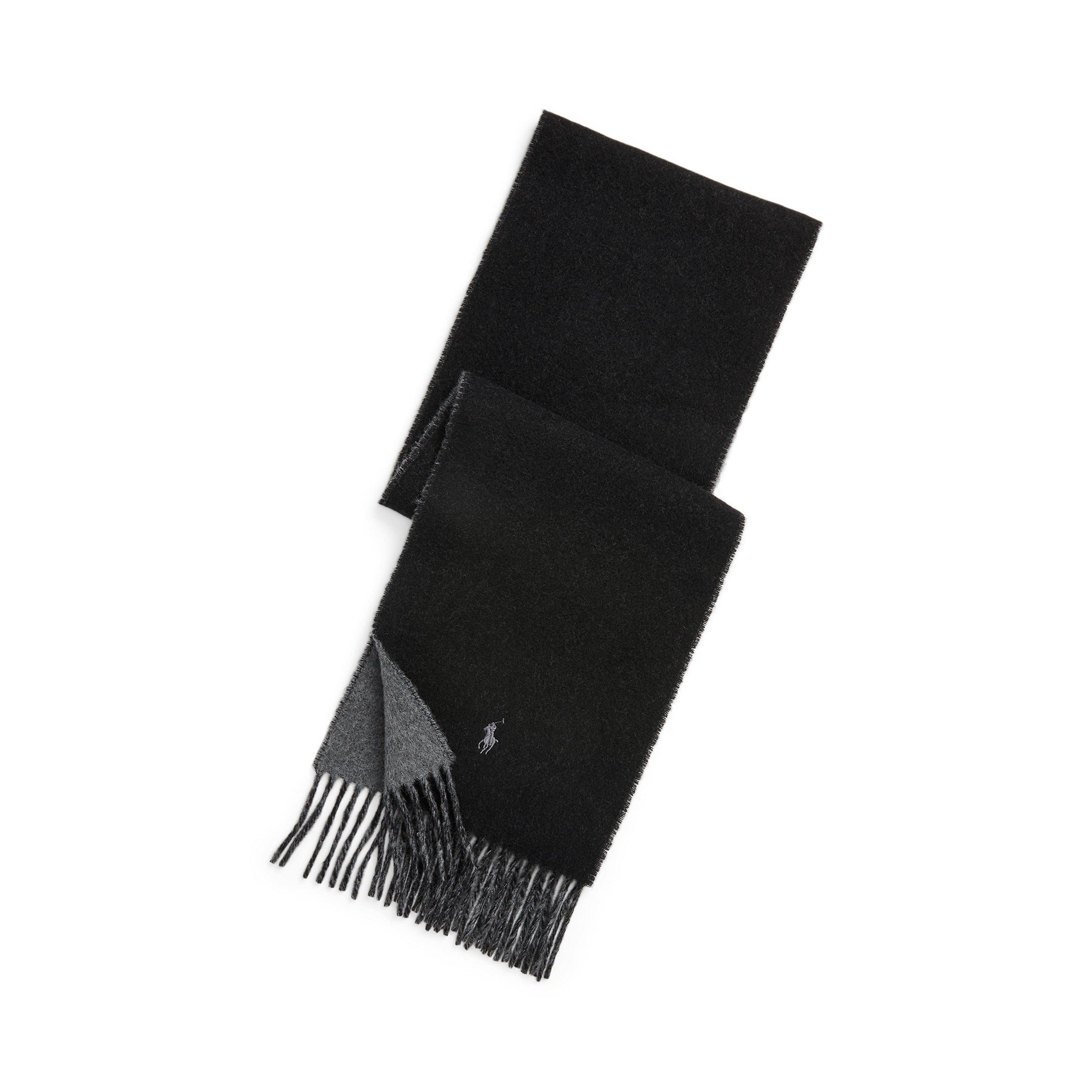Black / Grey - Polo Ralph Lauren - Reversible Wool Blend Scarf - 1