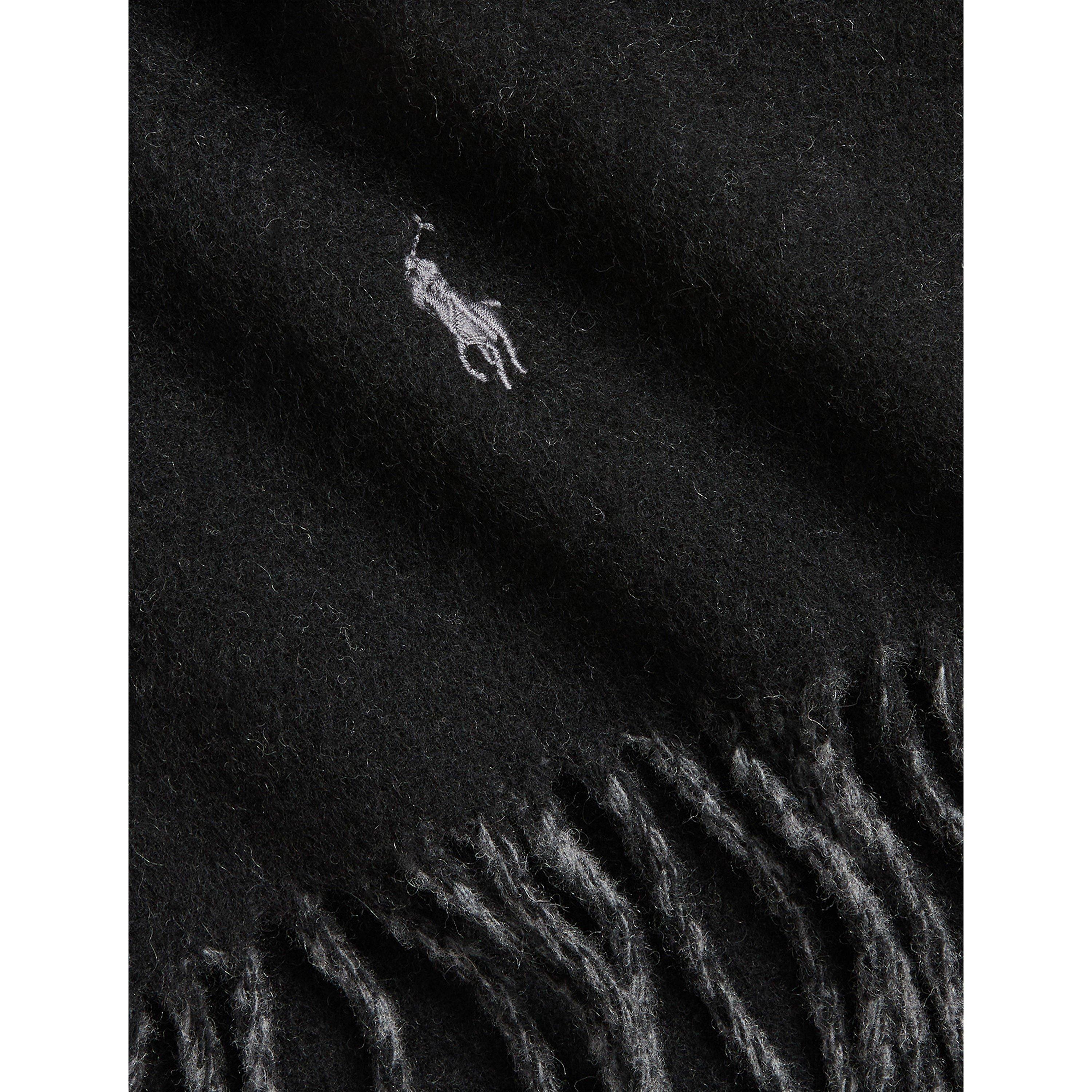 Black / Grey - Polo Ralph Lauren - Reversible Wool Blend Scarf - 2