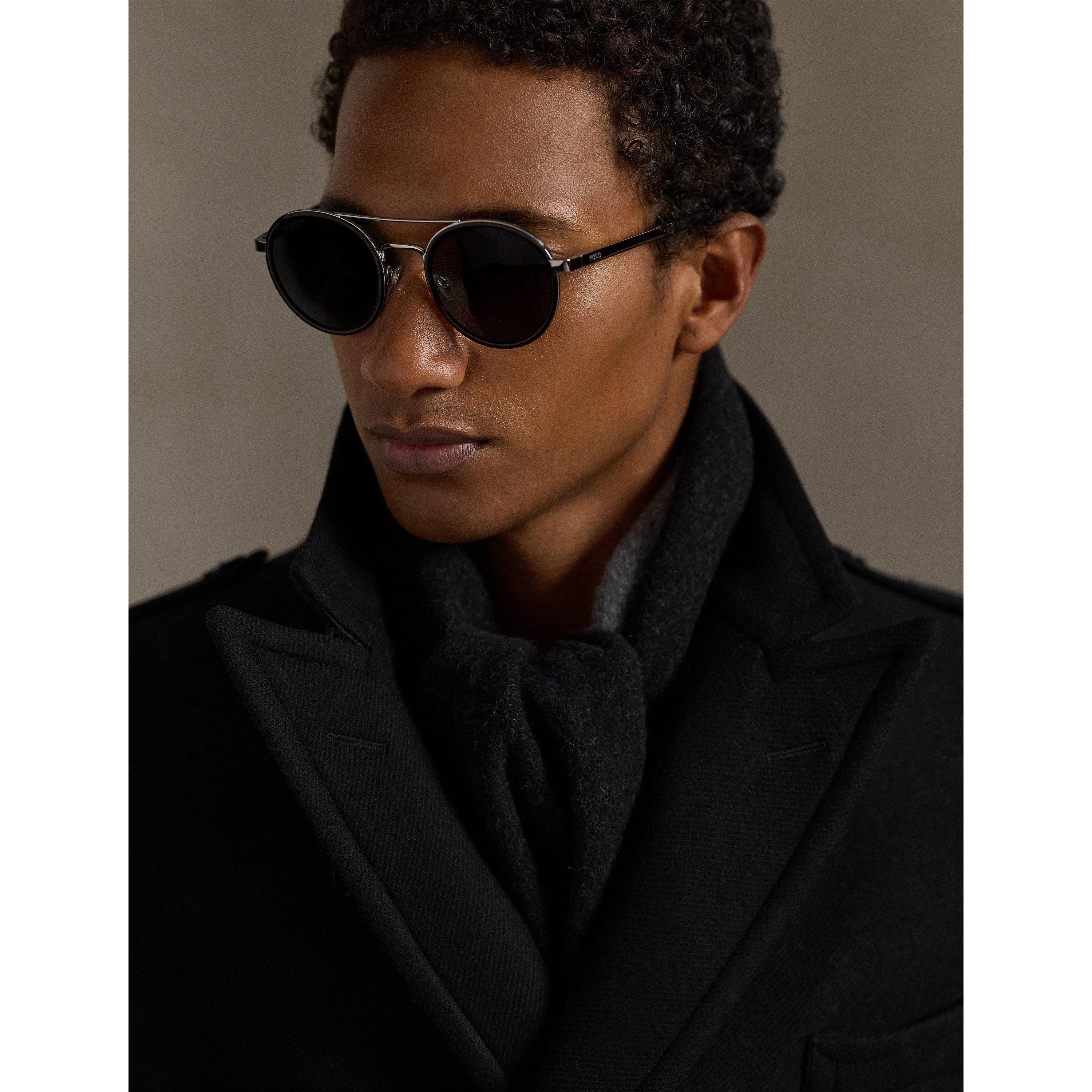 Black / Grey - Polo Ralph Lauren - Reversible Wool Blend Scarf - 3