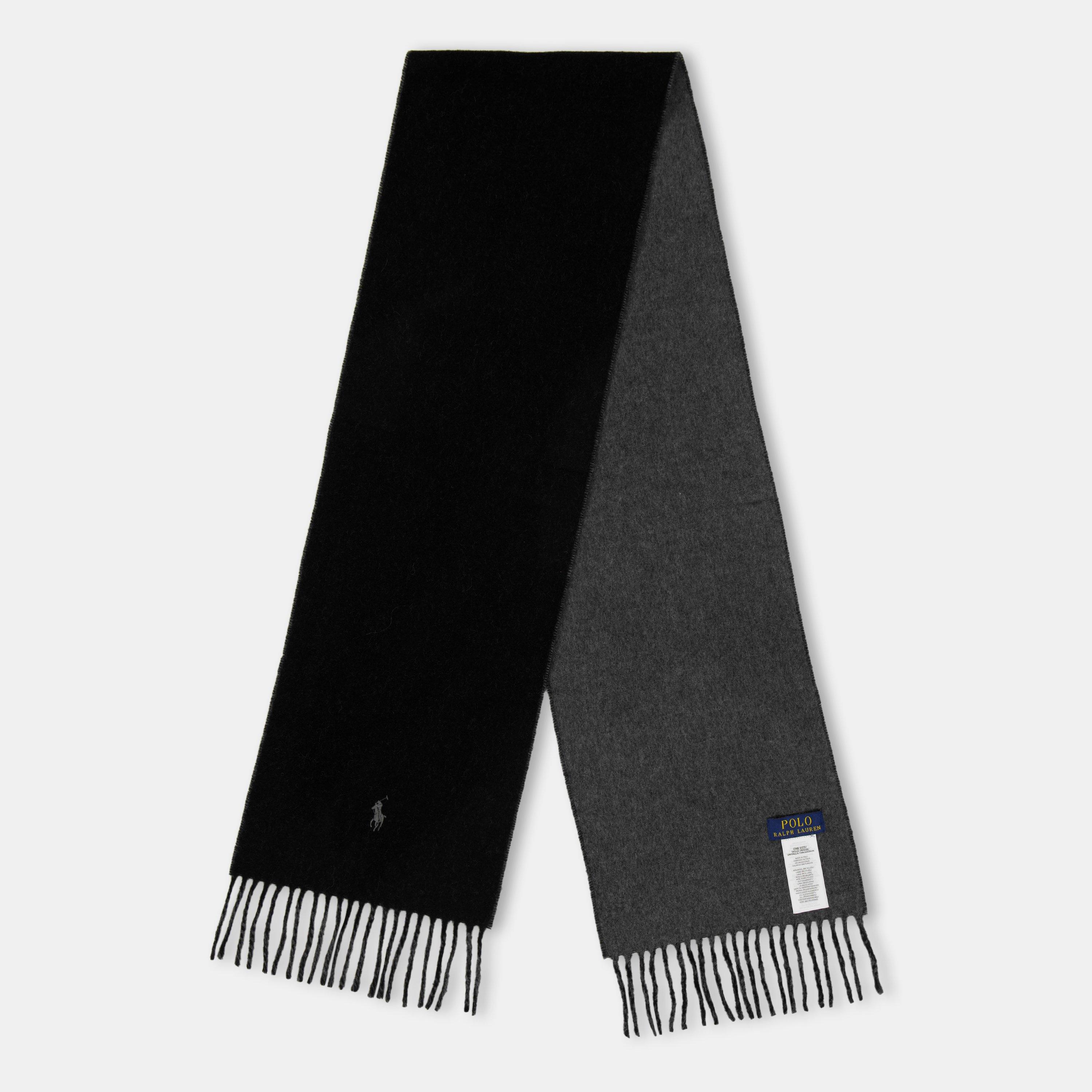 Polo Blck / Gry - Polo Ralph Lauren - Reversible Wool Blend Scarf - 1