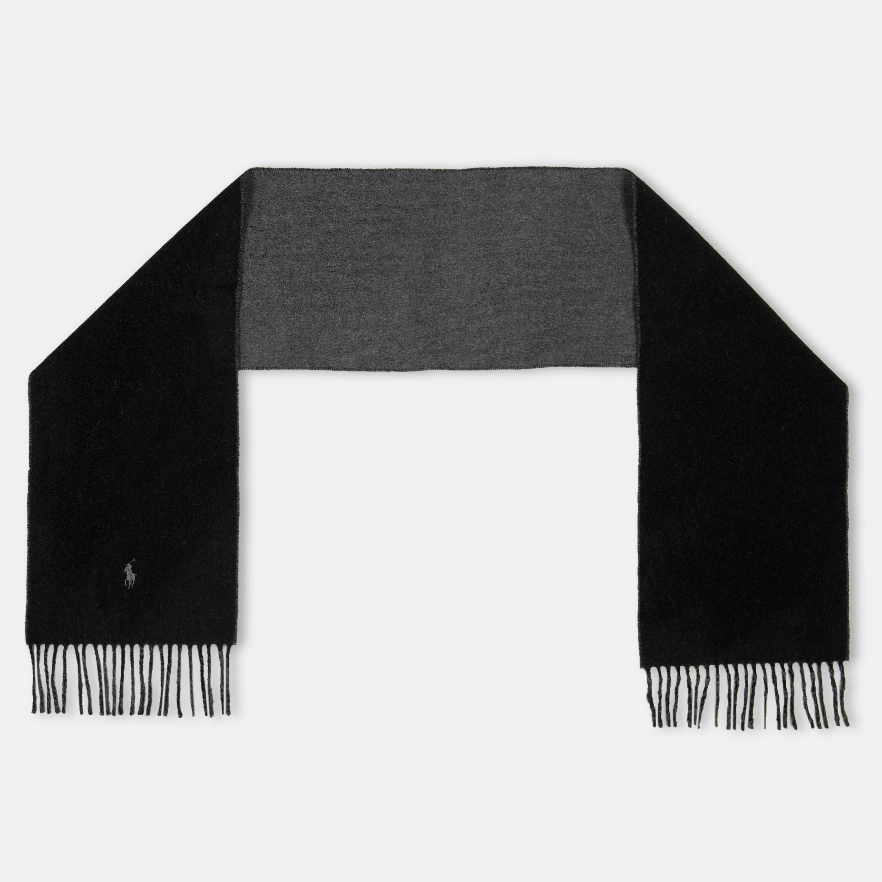 Polo Blck / Gry - Polo Ralph Lauren - Reversible Wool Blend Scarf - 2