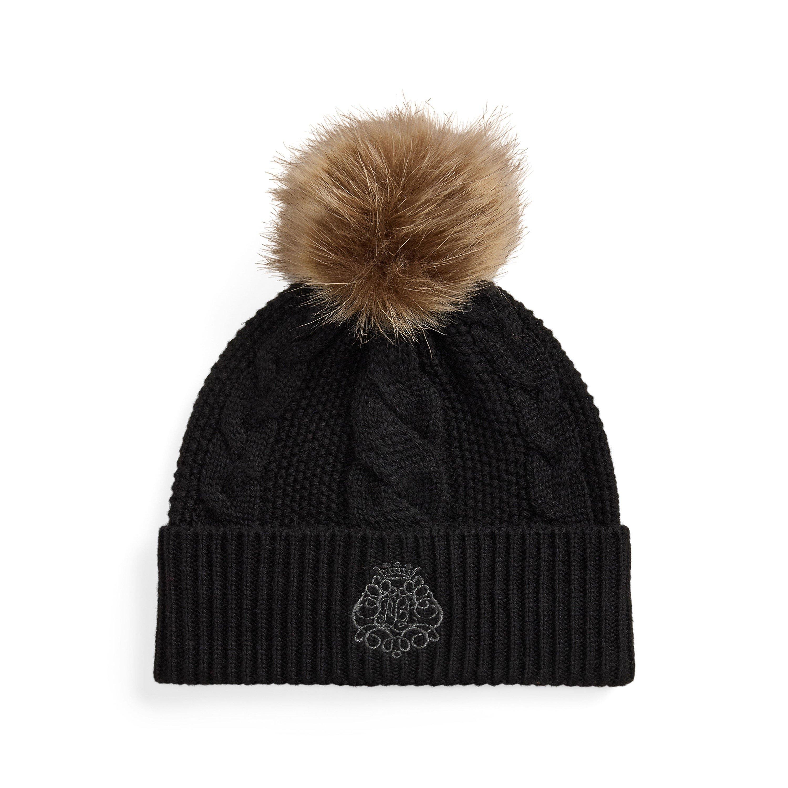 Pom-Pom Cable-Knit Beanie