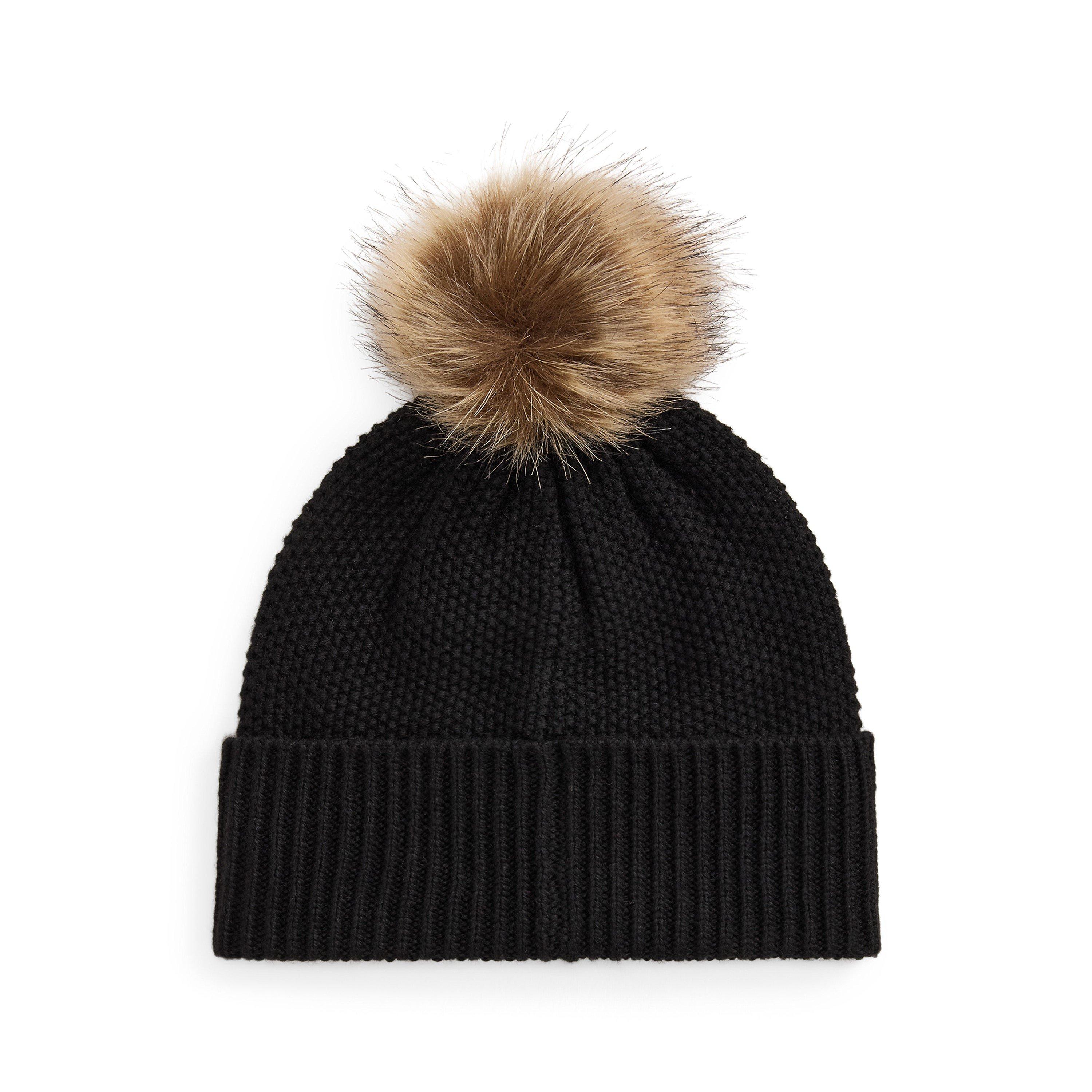 Black - Lauren by Ralph Lauren - Pom-Pom Cable-Knit Beanie - 2