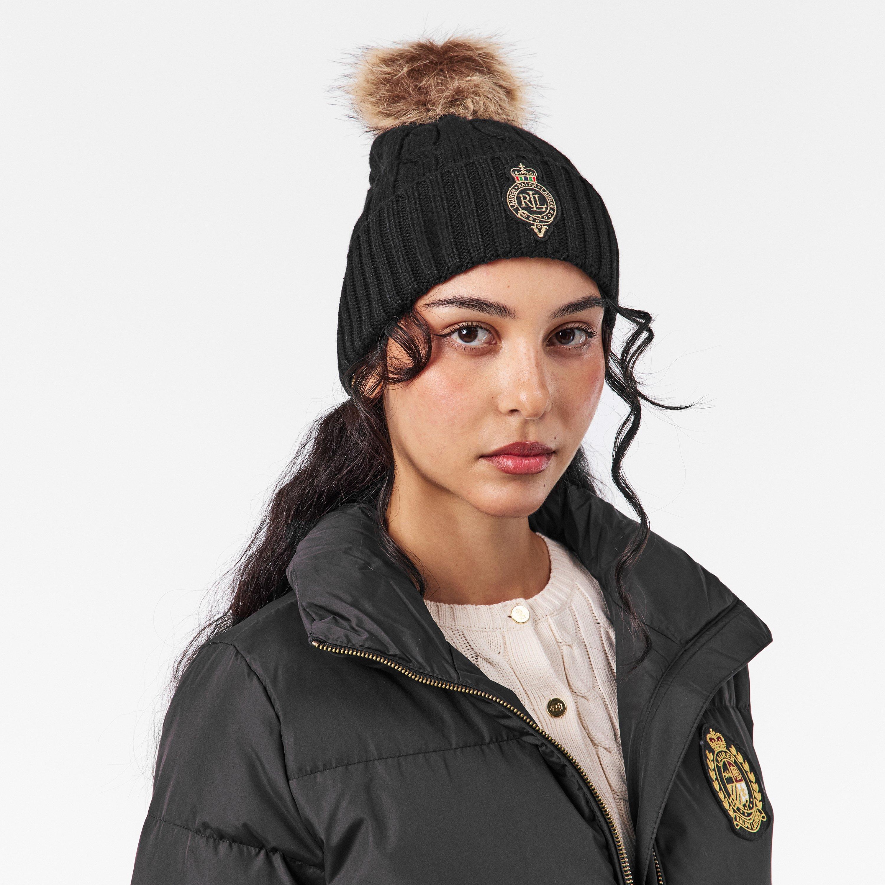 BLACK - Lauren by Ralph Lauren - Pom-Pom Cable-Knit Beanie - 3