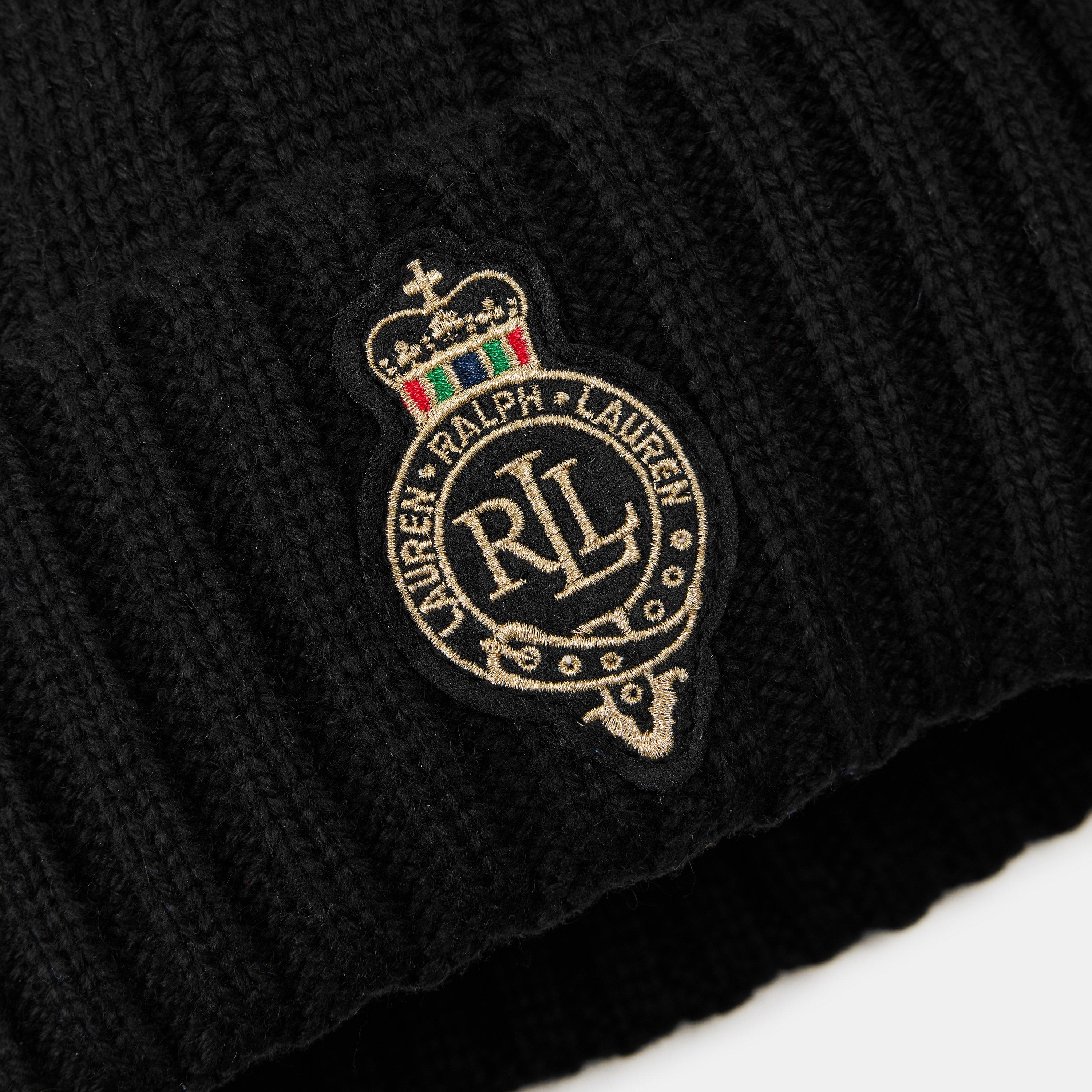 BLACK - Lauren by Ralph Lauren - Pom-Pom Cable-Knit Beanie - 4